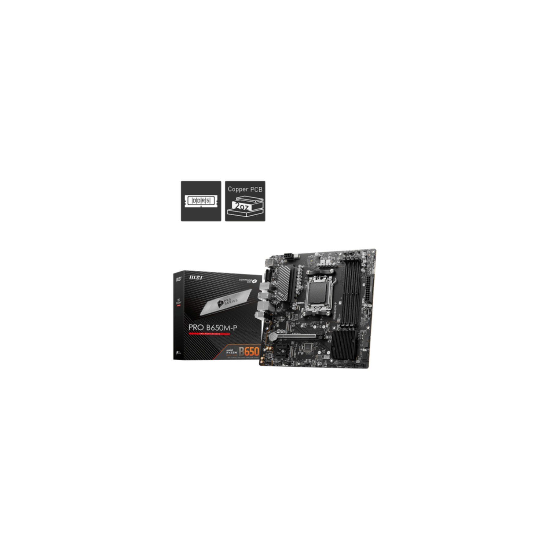 MSI PRO B650MP Mainboard LEDBeleuchtung, RAMSpeicher max. 192 GB