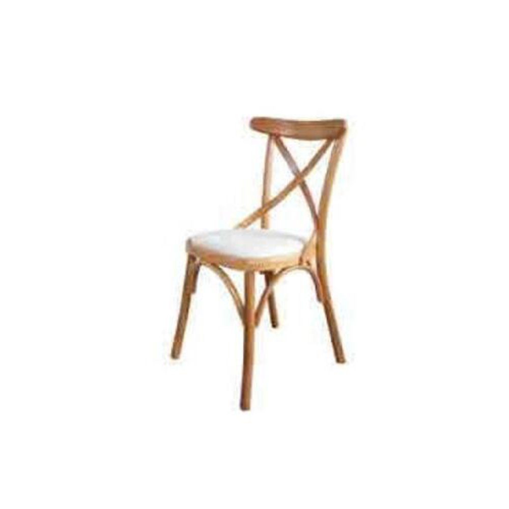 Stuhl JVmoebel Europe Made Beige mit einem einem Ein weichen Holzstuhl In Rücken, und Sitz runden