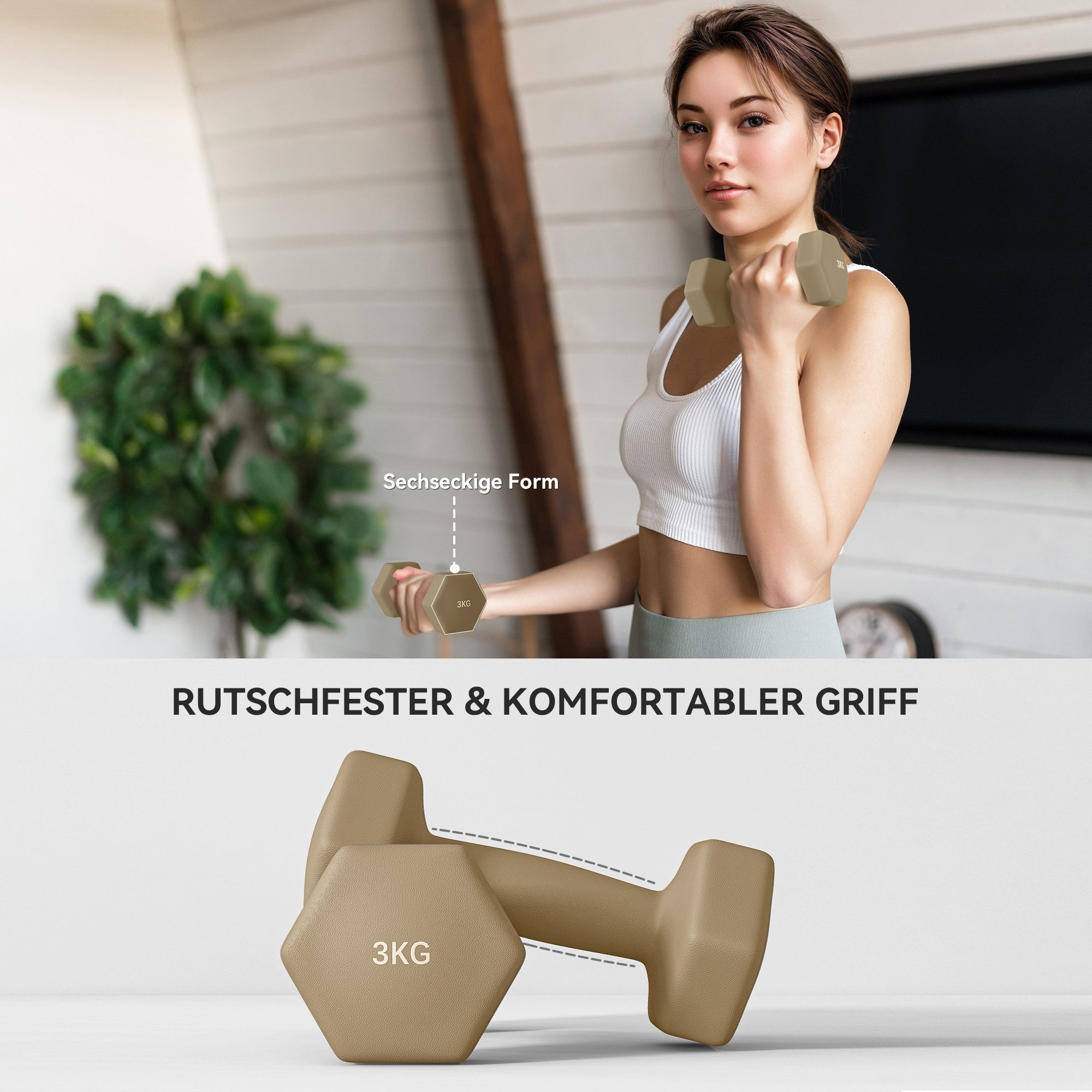 furnicato Hantel Hantelset, 6er Set Hanteln mit Gewichten, Kurzhantelset aus