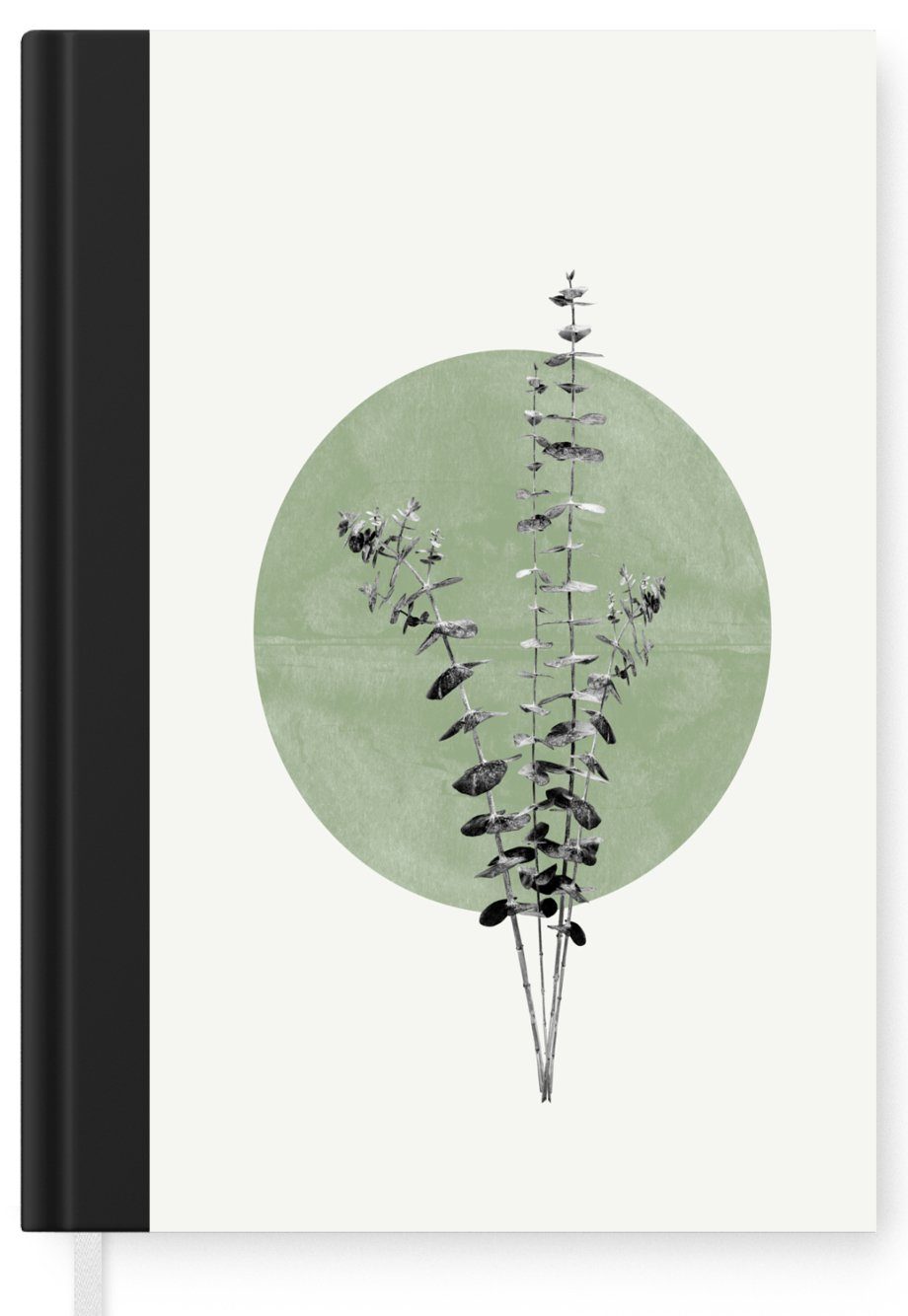 Abstrakt, Merkzettel, 98 - Seiten, Notizbuch Grün A5, Haushaltsbuch Pflanzen MuchoWow Natur - Journal, Tagebuch, - Notizheft,