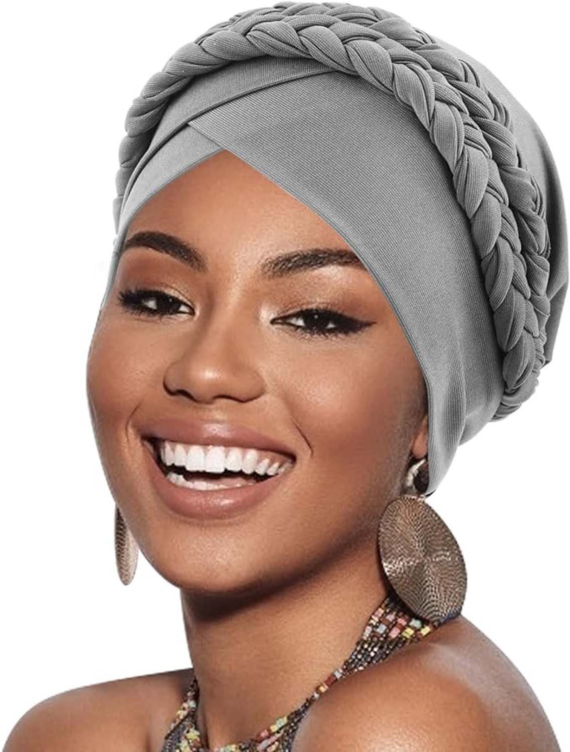 Zaewry Turbanmütze Afrikanischer Damen Geflecht Kopfbedeckung Kopftücher Chemo Kappe