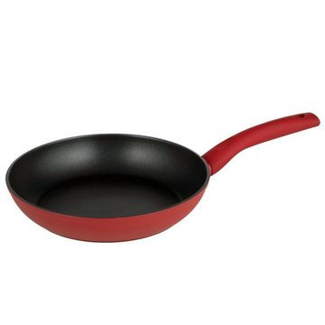 KESSMANN Bratpfanne Pfannenset 20cm 24cm 5tlg rot Induktionspfannen für alle Herdarten, Aluminium (Set, 5-tlg., Inkl. 1 Pfannenwender + 1 Untersetzer + 1 Holzlöffel Antihaft), Bratpfanne induktionsherd Schmorpfanne Hochrandpfanne Servierpfanne