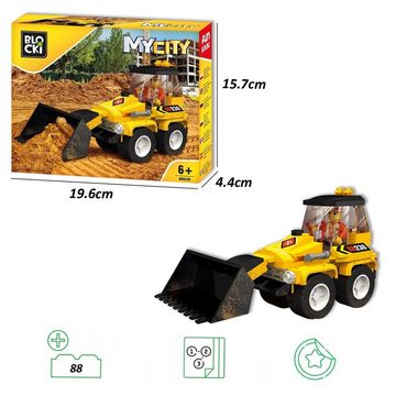 Blocki Konstruktions-Spielset BLOCKI MyCity Baustelle Bagger Radlader Bausatz Fahrzeug Spielzeug