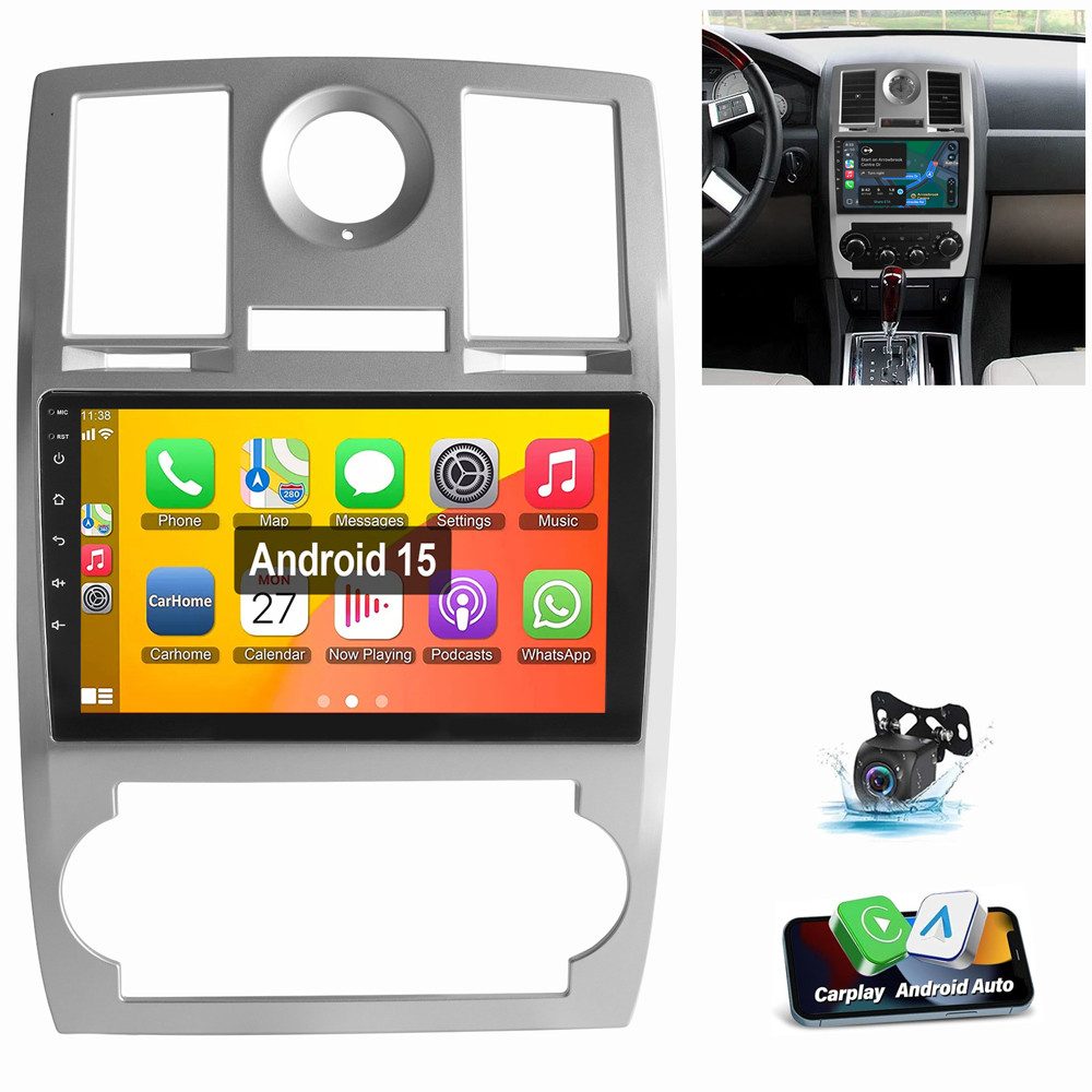 ESSGOO Für Chrysler 300C 2005-2010 Android 15 GPS Navi WIFI BT SWC Autoradio (RDS, Digitalradio (DAB), FM, AM, Carplay Android Auto GPS Navi WIFI BT SWC)