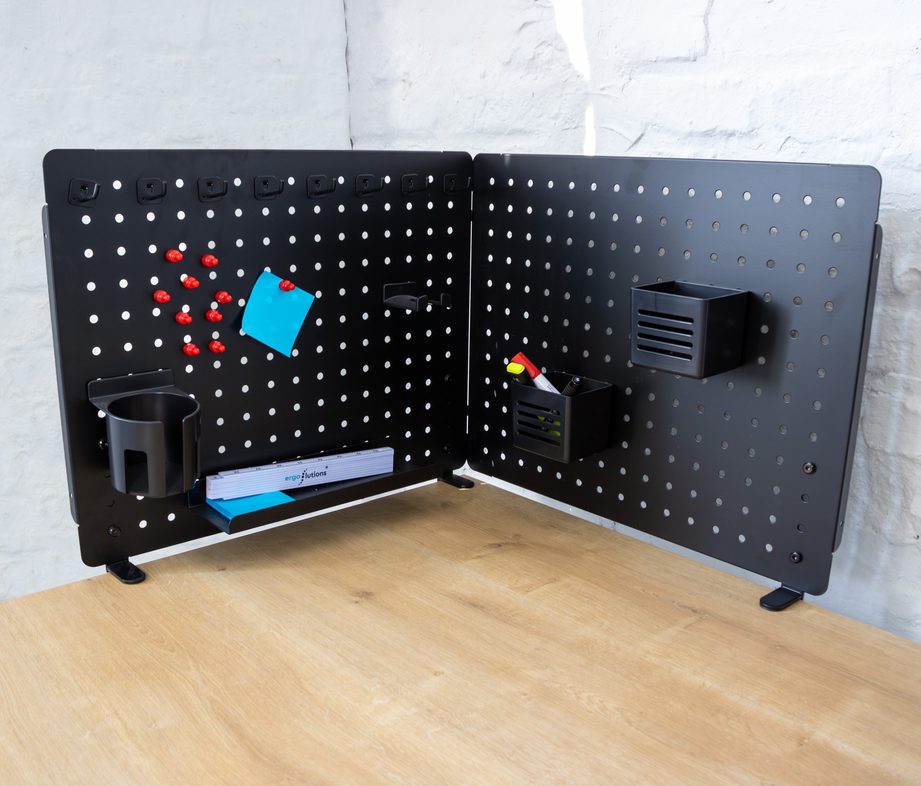 Ergolutions Wandtafel Schreibtisch Organizer Board, (1-tlg), 5 Jahre Garantie / viel Zubehör / Memoboard / Pinnwand / Wandtafel