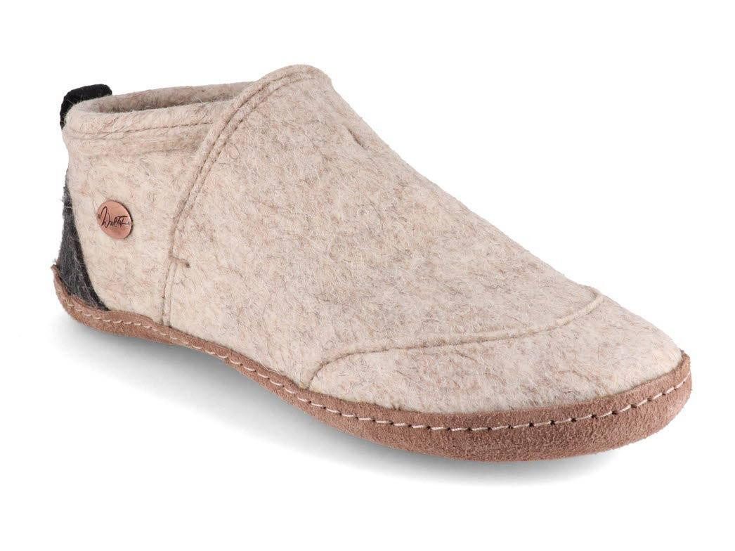 WoolFit Homeoffice Hausschuhe Taiga Hausschuh mit vegetabiler Ledersohle