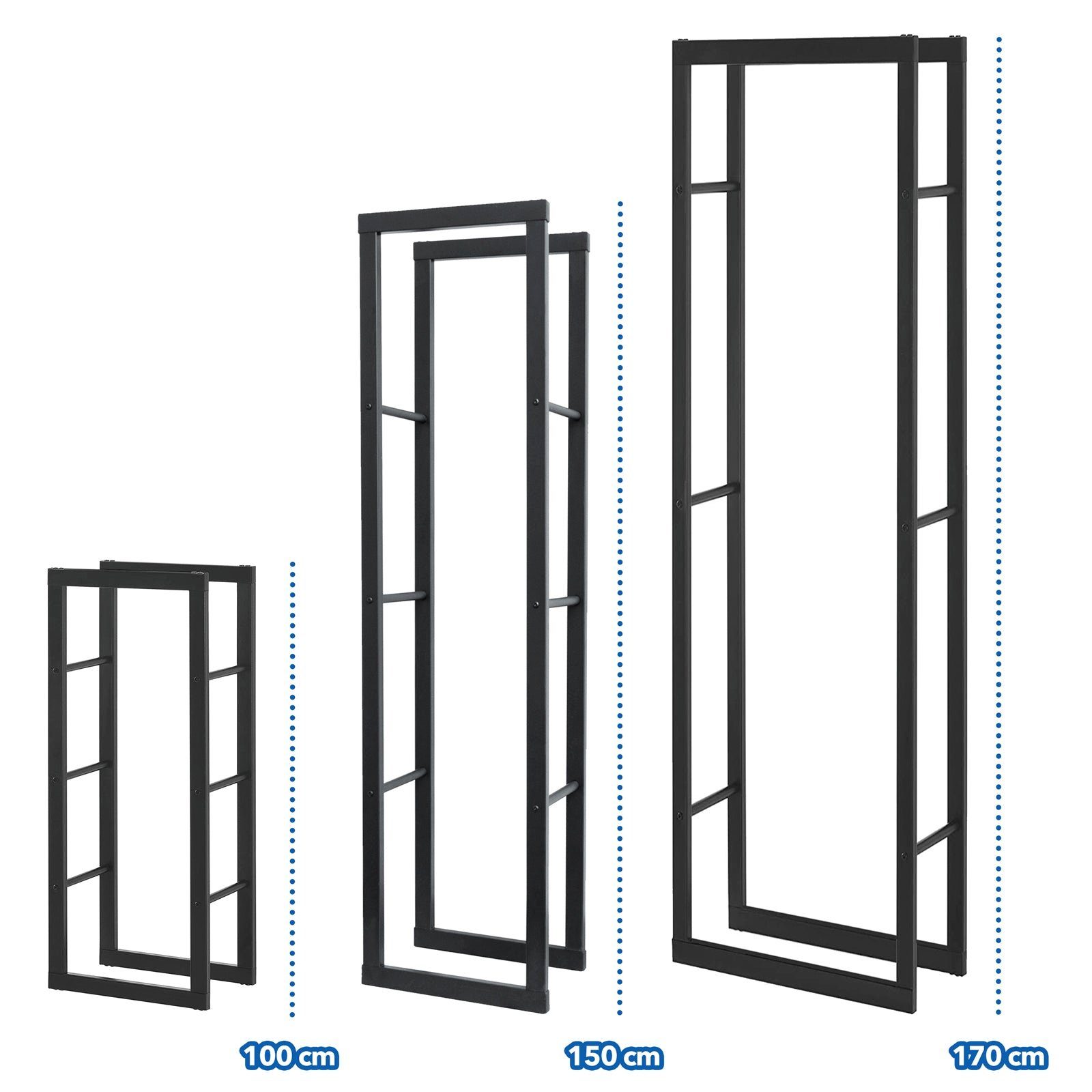 geeignet 3 in Kubus Kaminholzregal BxTxH:40x25x100 Außenbereich für Holzregal, den verschiedenen Innen- cm, & Größen, Erhältlich