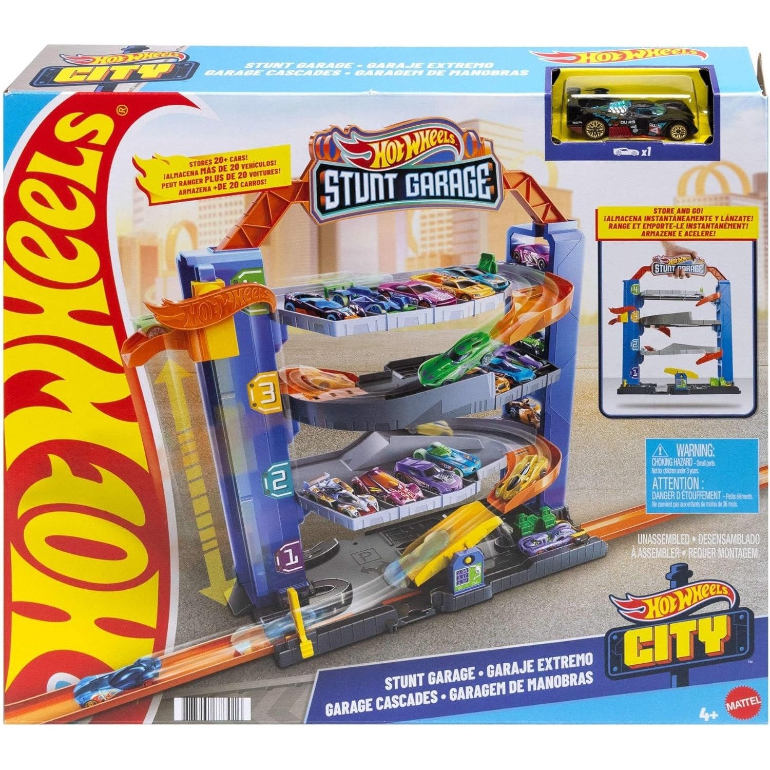 Mattel® Rennbahn-Auto Hot Wheels GNL70 - City Stunt Garage-Spielset Auto Rennbahn