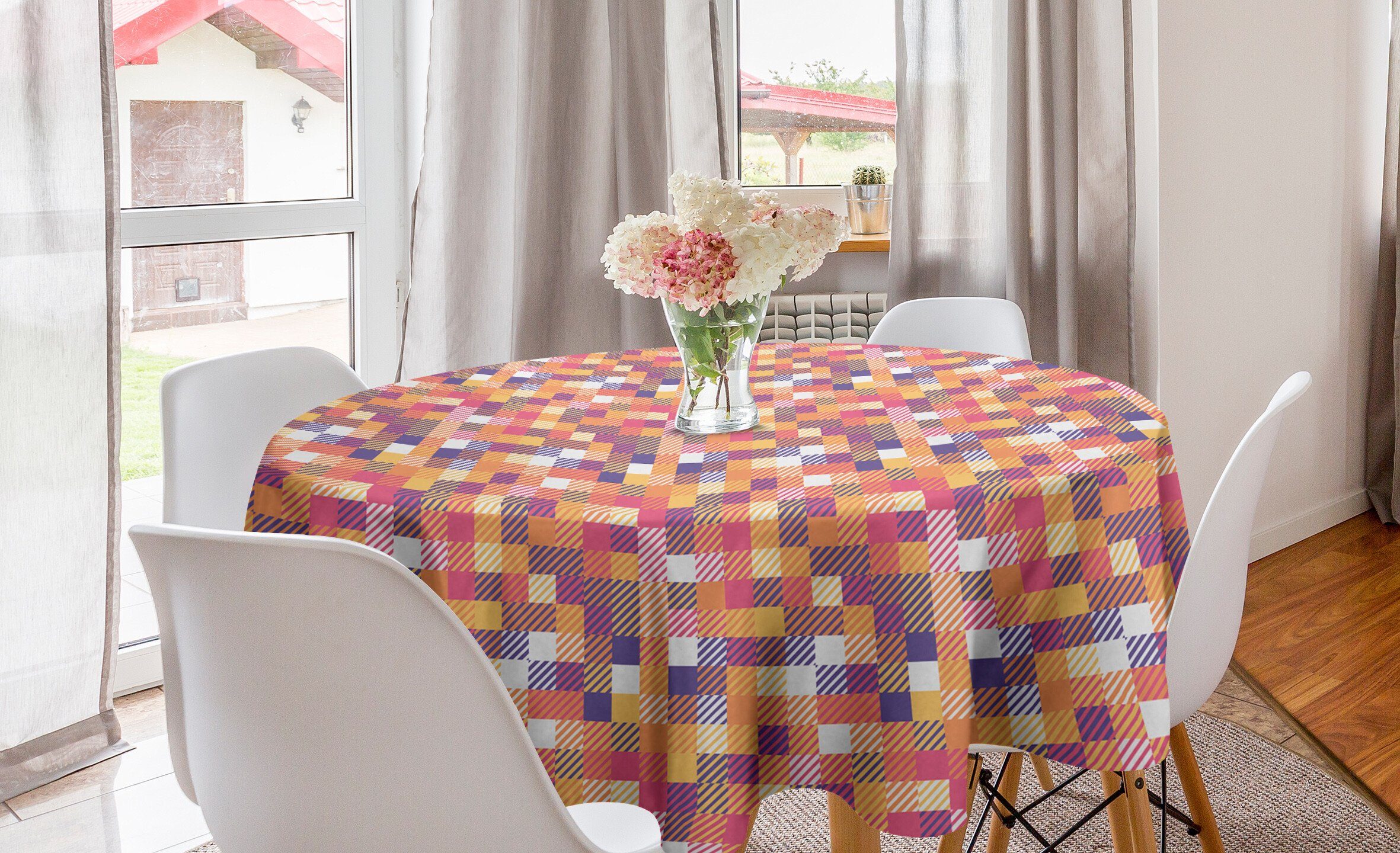 Küche Esszimmer buntes für Abdeckung Abakuhaus Dekoration, Tischdecke Mosaik Kreis Tischdecke Modernes Abstrakt