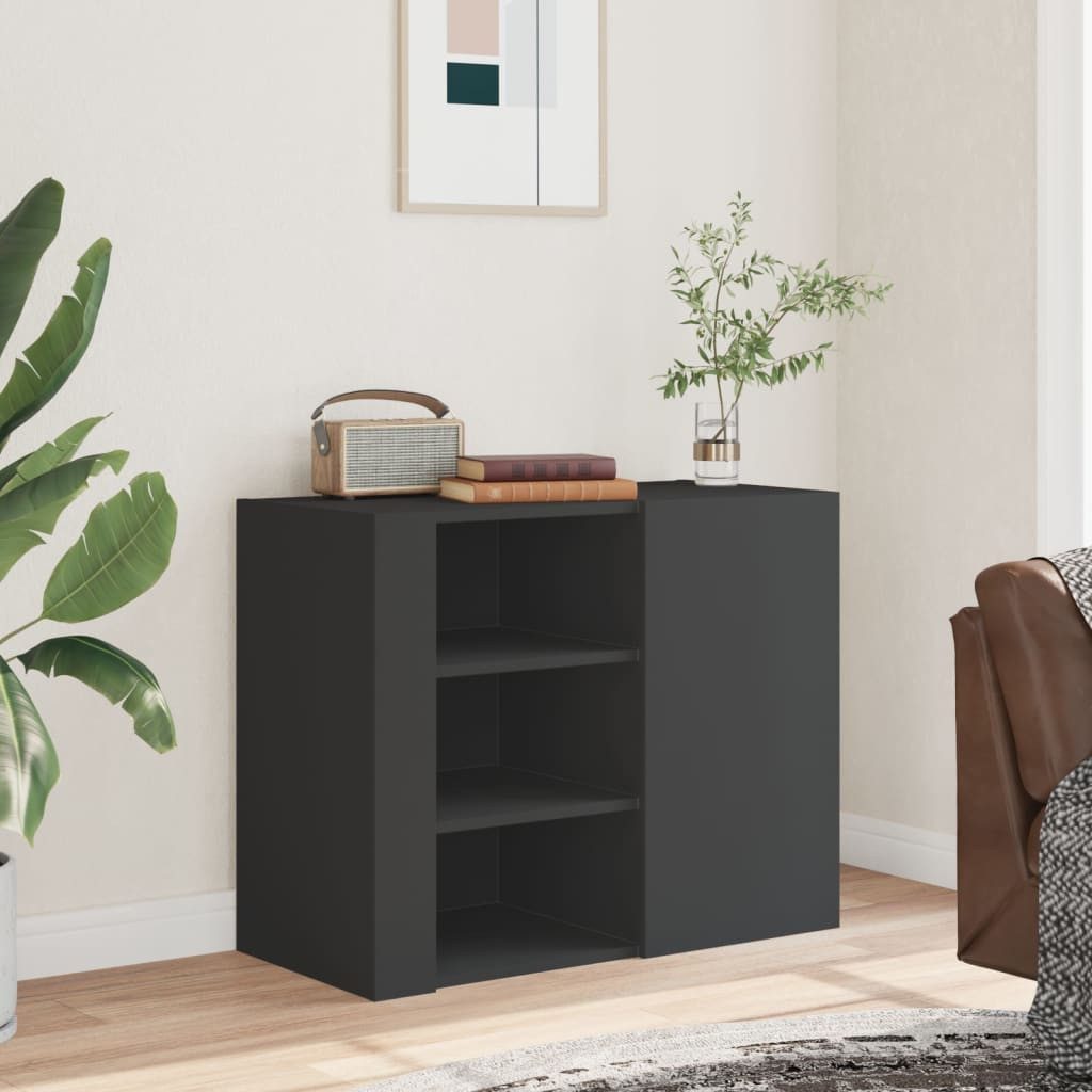 vidaXL Regal Wandregal Schwarz 75x35x60 cm günstig online kaufen