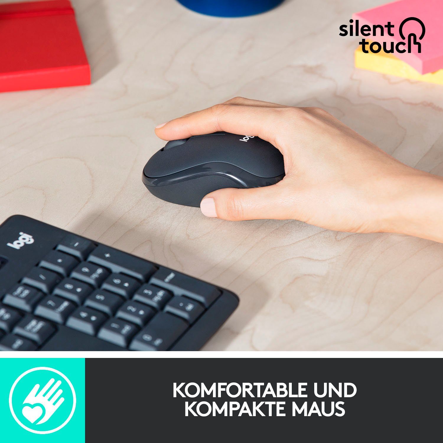 Logitech MK295 Silent Wireless Combo Tastatur- und Maus-Set