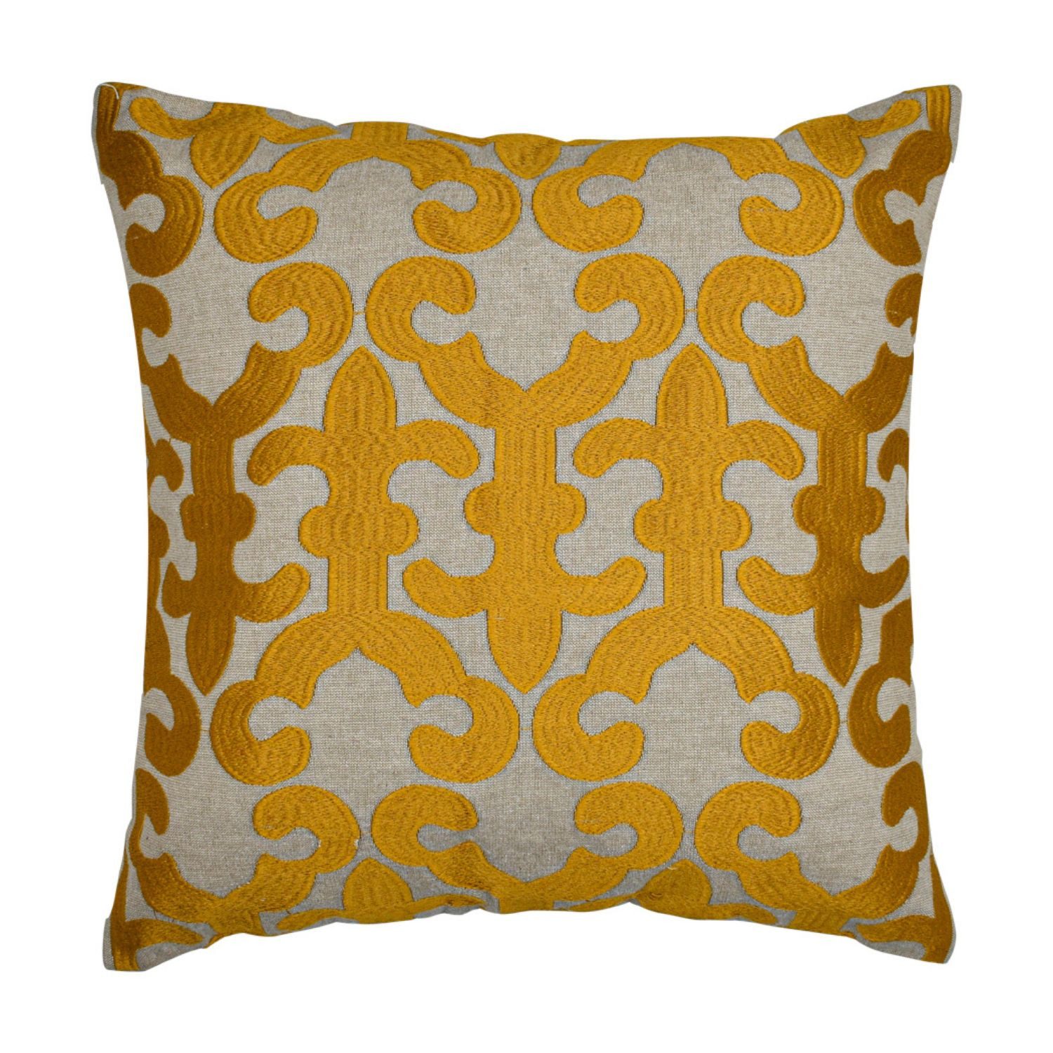 Marrakesch Orient & Mediterran Interior Zierkissen Handgefertigter Kissenbezug Kayon Gold 50x50cm, Boho Vintage Deko, (1 St)
