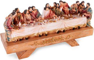 BRUBAKER Weihnachtsfigur Das letzte Abendmahl - 40 cm Weihnachtsfigur mit handbemalten Figuren (Jesus und seine 12 Jünger am Tisch, 1 St), Abendmahlszene Weihnachtsdeko - XL Tischdekoration aus Polyresin