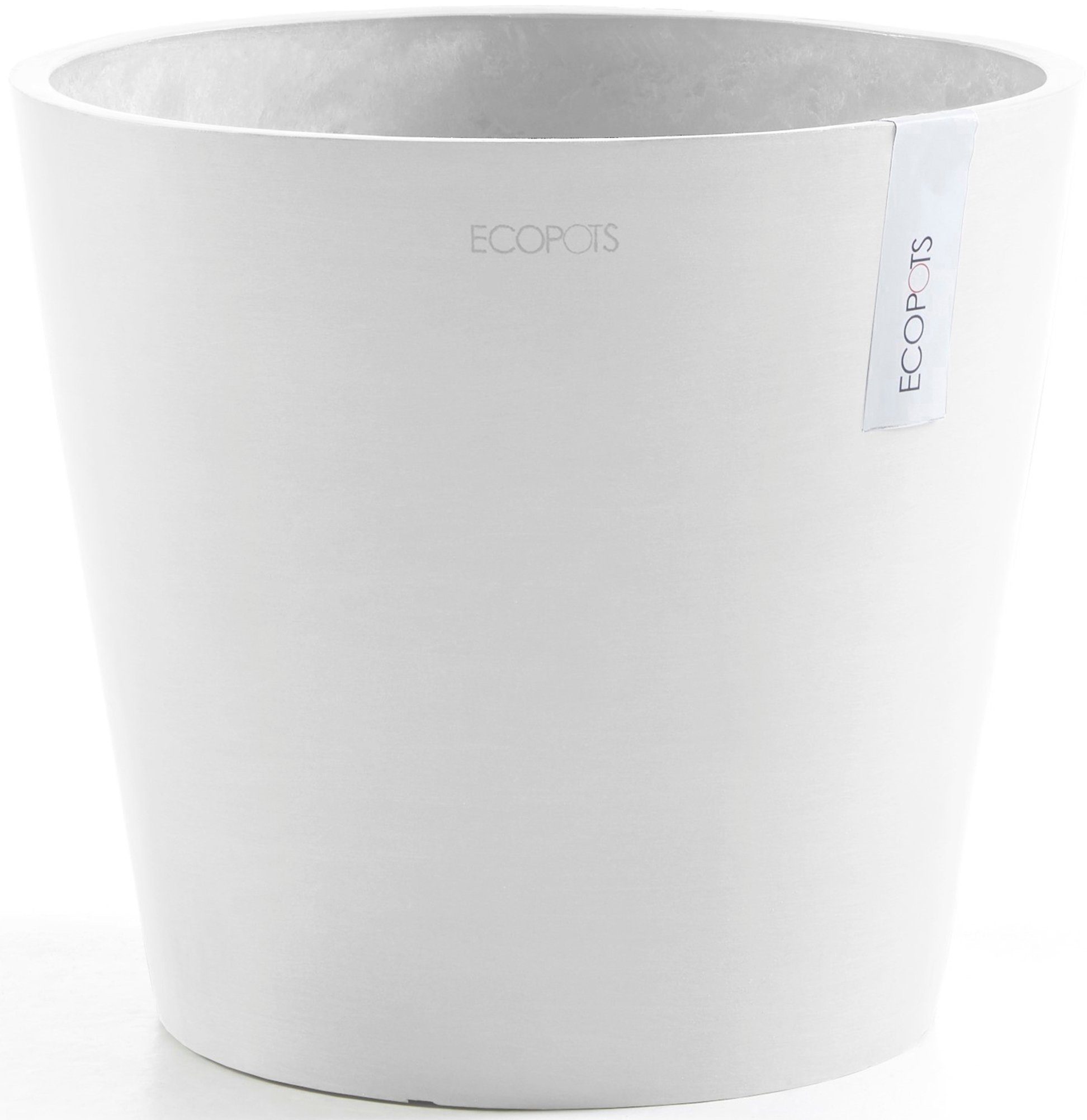 ECOPOTS Blumentopf Amsterdam 30 Weiß, für innen und außen: frostsicher, bruchsicher und lichtbeständig