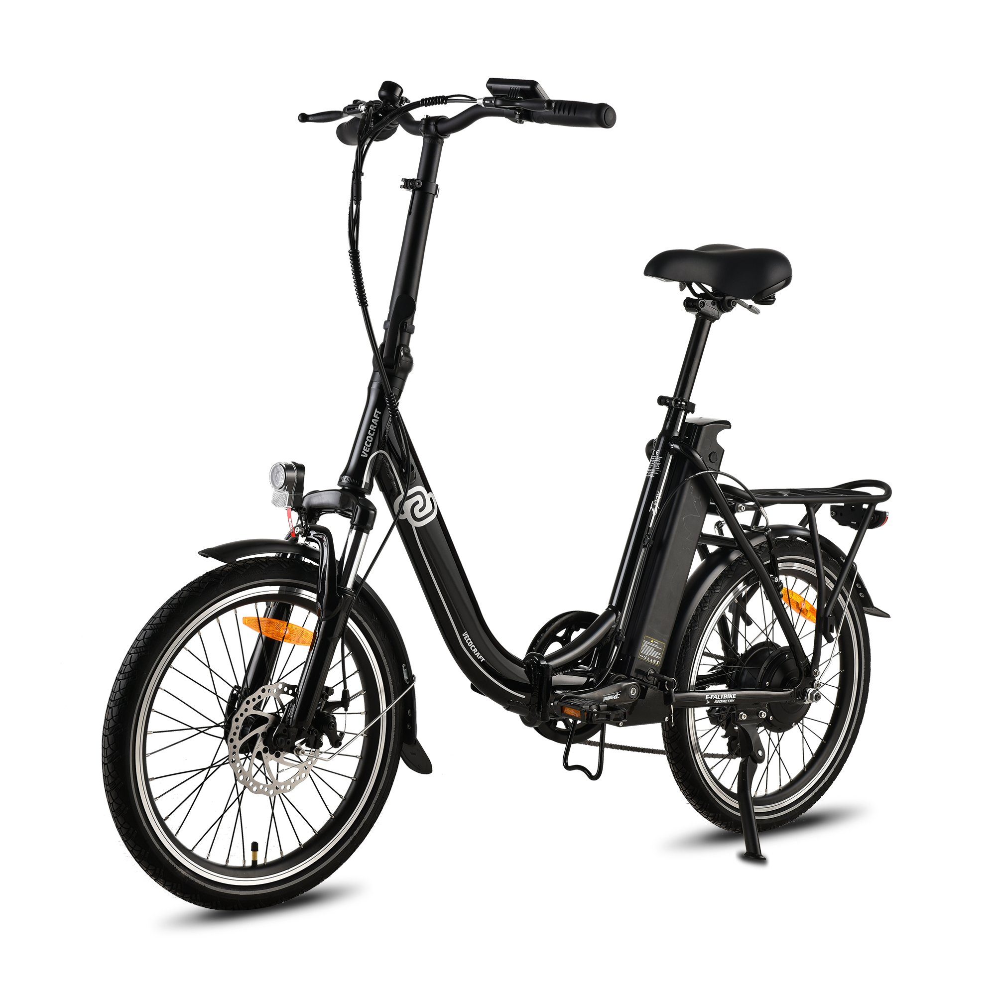 VECOCRAFT E-Bike E-Pax 20Zoll, 7 468,00 Shimano Gang Kettenschaltung, Schwarz Schaltwerk, Akku Heckmotor, Wh