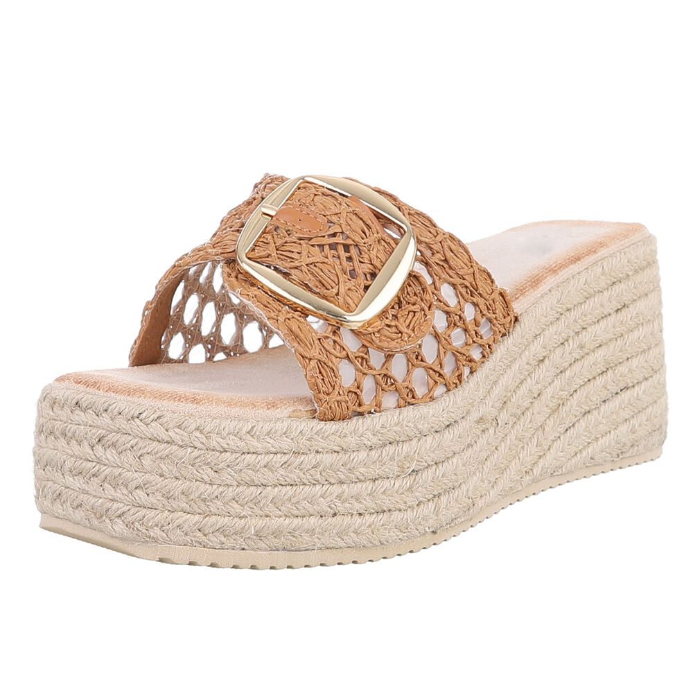 Ital-Design Damen Wedge-Sandalen mit gewebtem Obermaterial günstig online kaufen