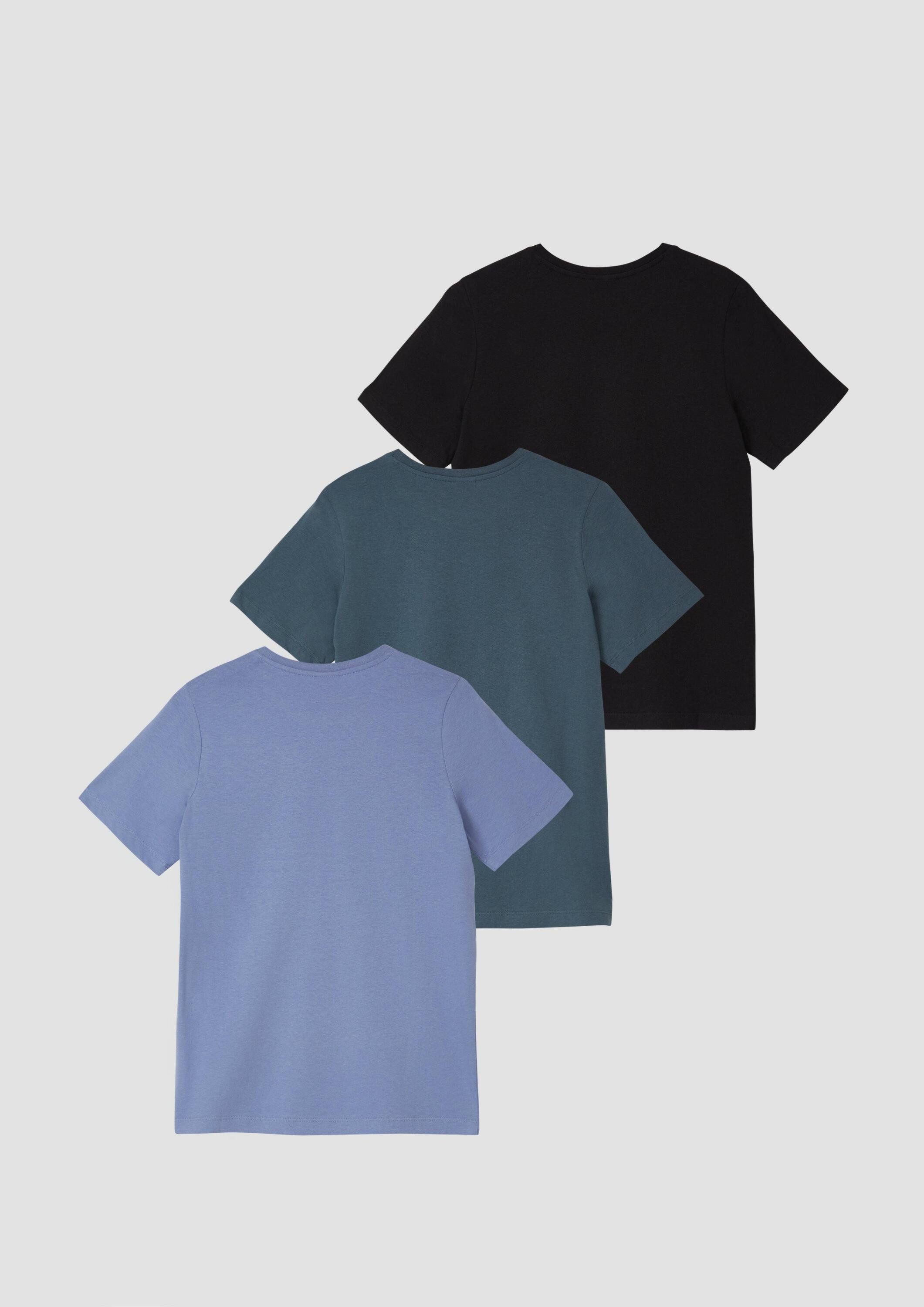 s.Oliver Kurzarmshirt T-Shirt 3er-Pack Unisex T-Shirt