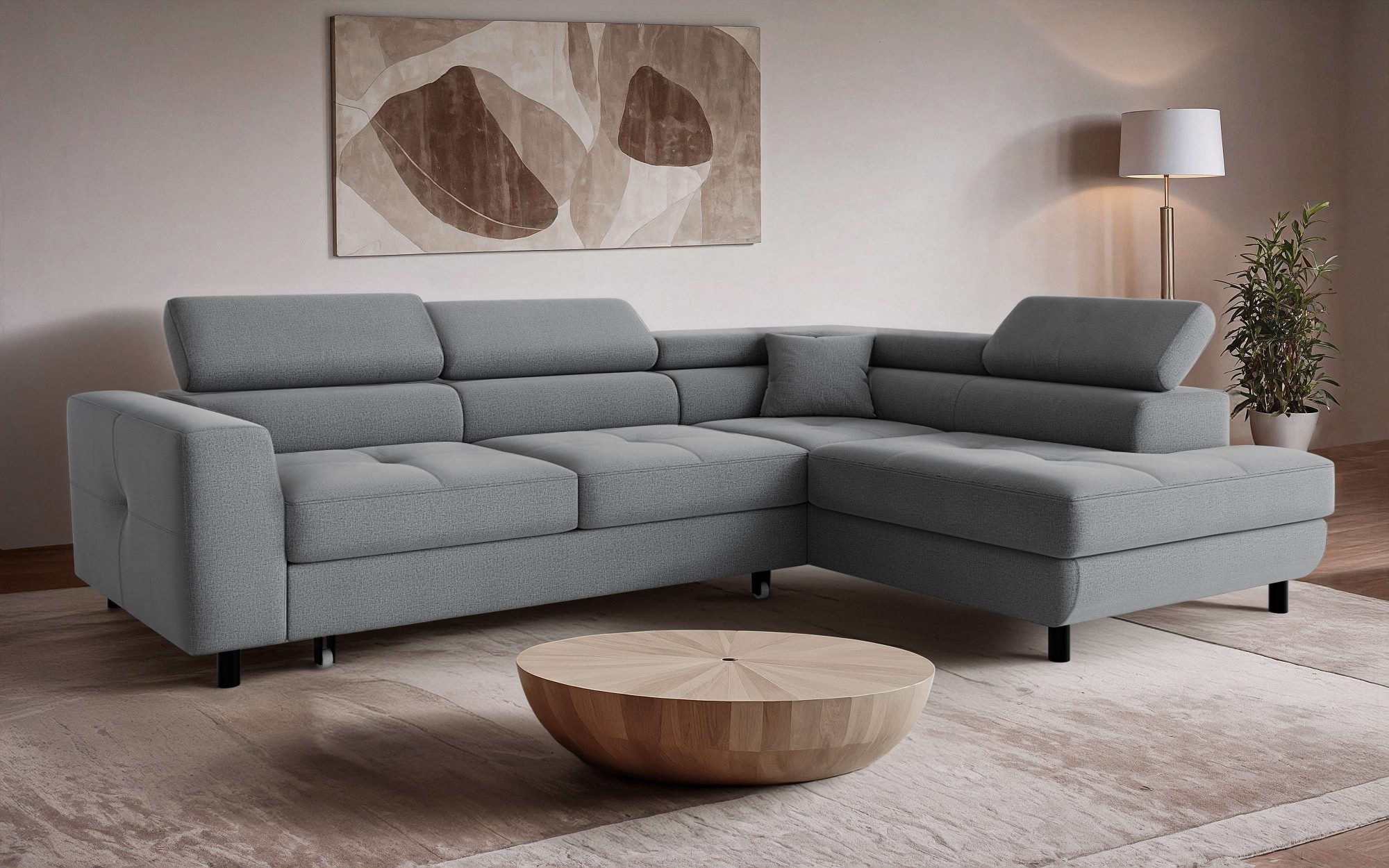 OTTO home Ecksofa AADEN Schlafsofa 254 cm - OTTO. Verlässliche Qualität., mit Bettfunktion, Bettkasten, Kopfstützen, rechts/links bestellbar