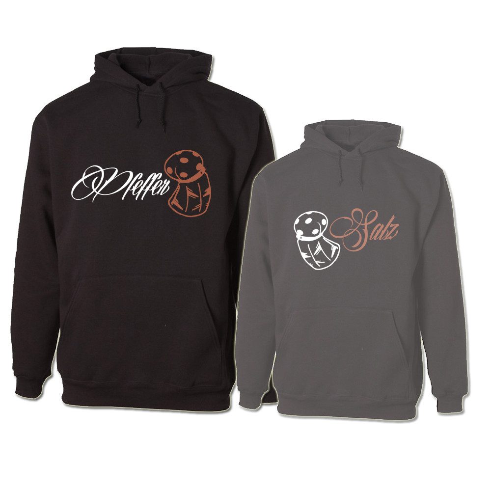G-graphics Hoodie Salz & Pfeffer (Partner- / Paar-Set, Einzelteile zum selbst zusammenstellen) Aufdruck auf der Vorder- oder Rückseiteseite wählbar
