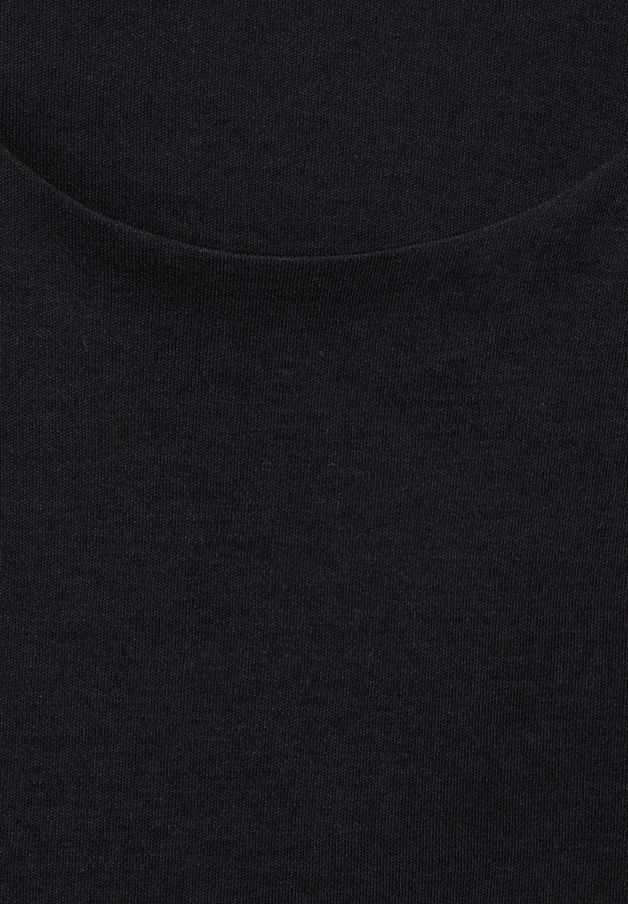(1-tlg) einfarbig Pania in ONE One 3/4-Arm-Shirt Shirt Black Körpernah geschnitten Street STREET