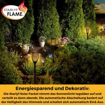 Starlyf LED Solarleuchte Flame, Solar, LED fest integriert, Warmweiß, Deko Feuer Fackel für den Garten & Außenbereich