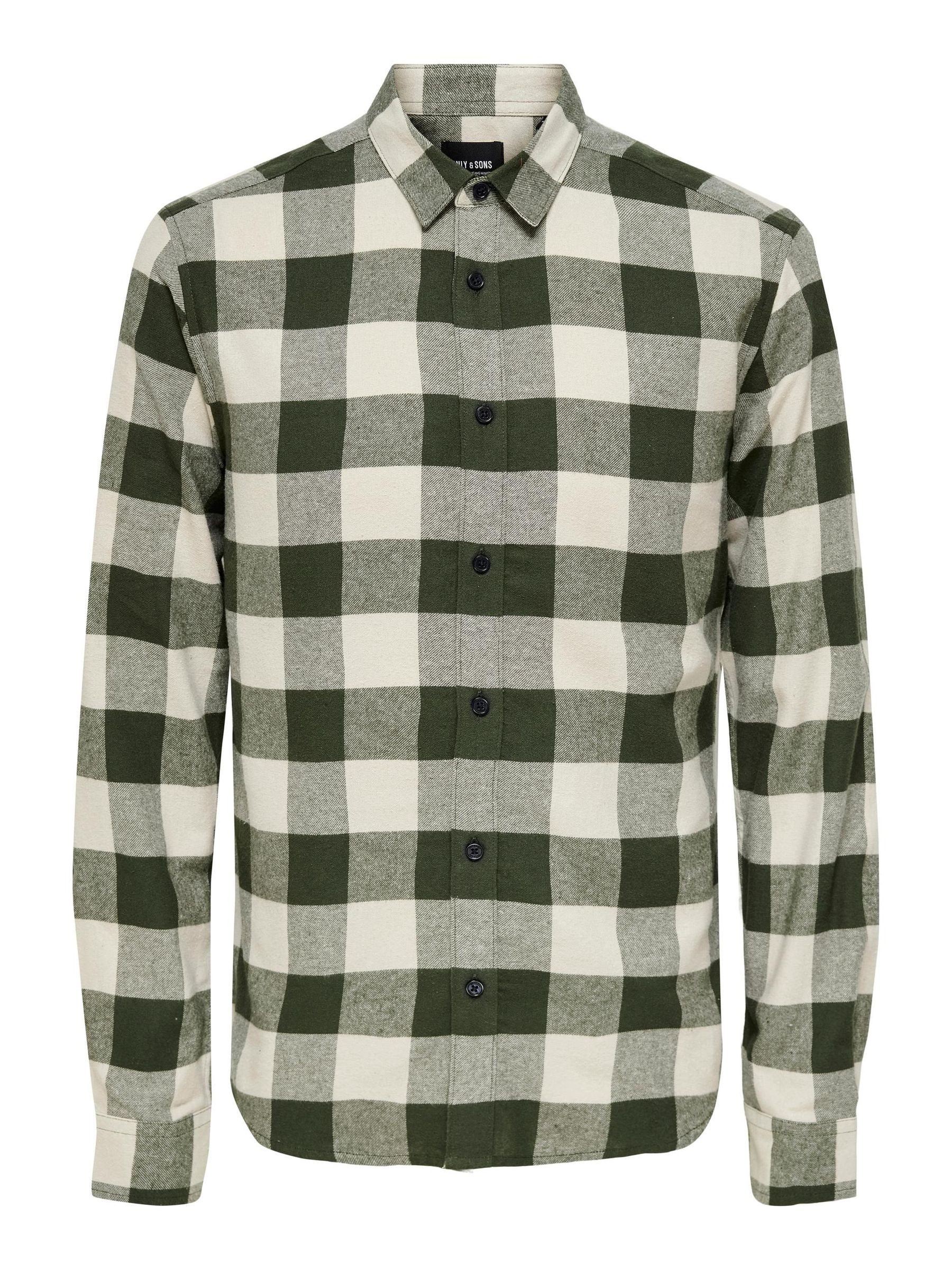 ONLY & SONS Langarmhemd Freizeit Karohemd Holzfäller Kariertes Flanellhemd (1-tlg) ONSGUDMUND LS CHECKED SHIRT NOOS