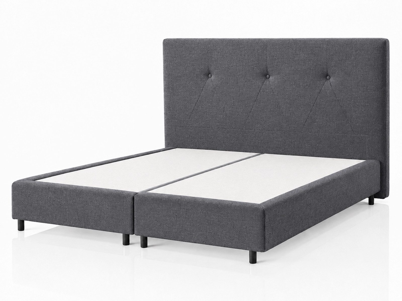 V6 Boxspringbett 214 Polsterbett bis 180x200 cm, Gestepptes Kopfteil, Ohne Matratze