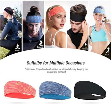 Alster Herz Stirnband 3x Damen Sport Stirnband, Schweißband, bequem, antirutsch, A0546 (3-St) ideal für Fitness, Jogging, Wandern, Fahrradfahren etc.