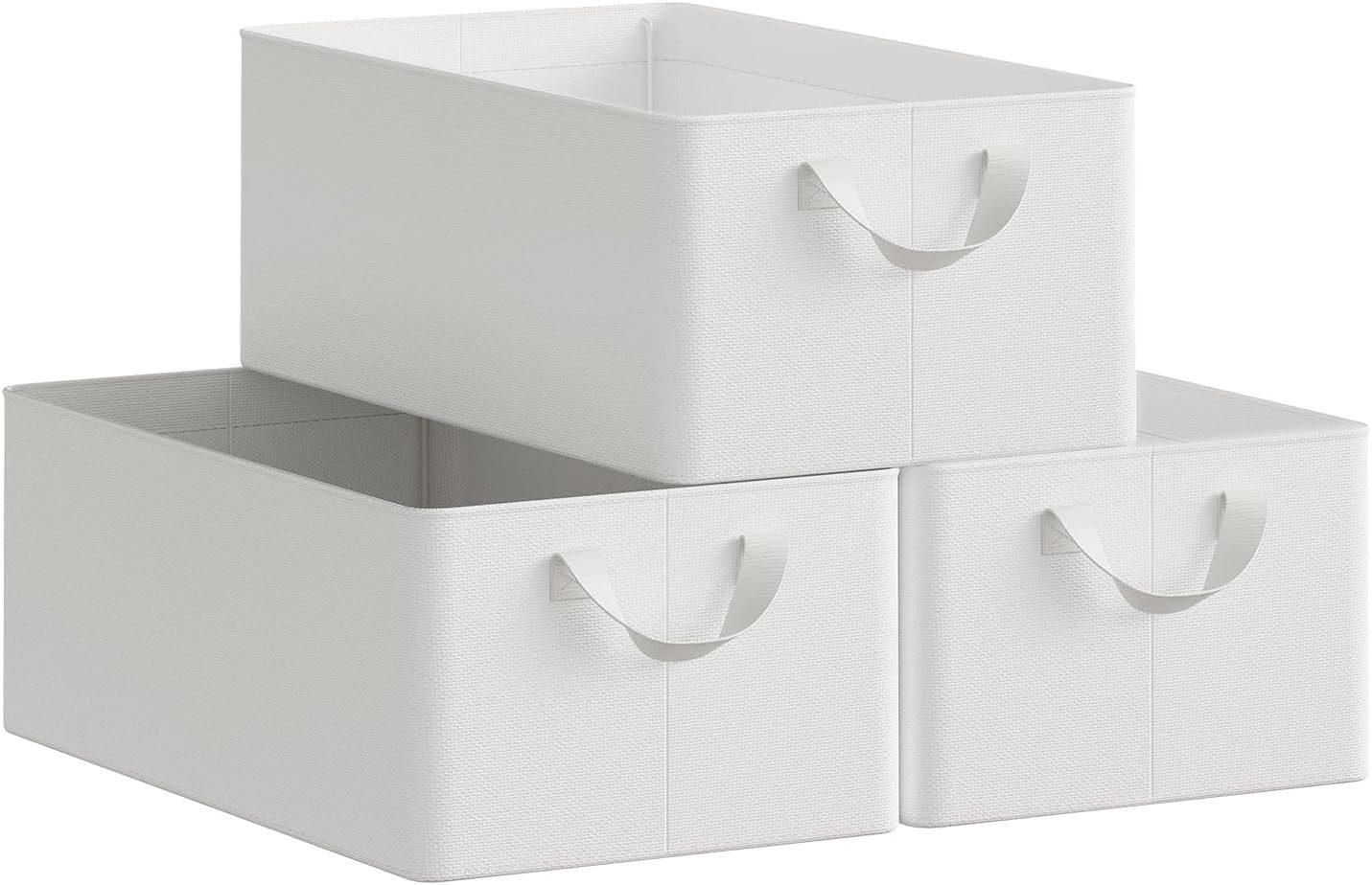 Woltu Сховищаsbox (3 St), mit Griffen, für Schlafzimmer, Arbeitszimmer, Wohnzimmer, faltbar