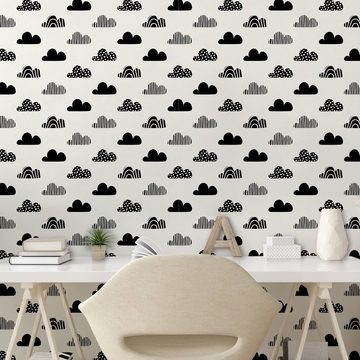 Abakuhaus Vinyltapete selbstklebendes Wohnzimmer Küchenakzent, Wolken Pastel Abstract Sky Elements