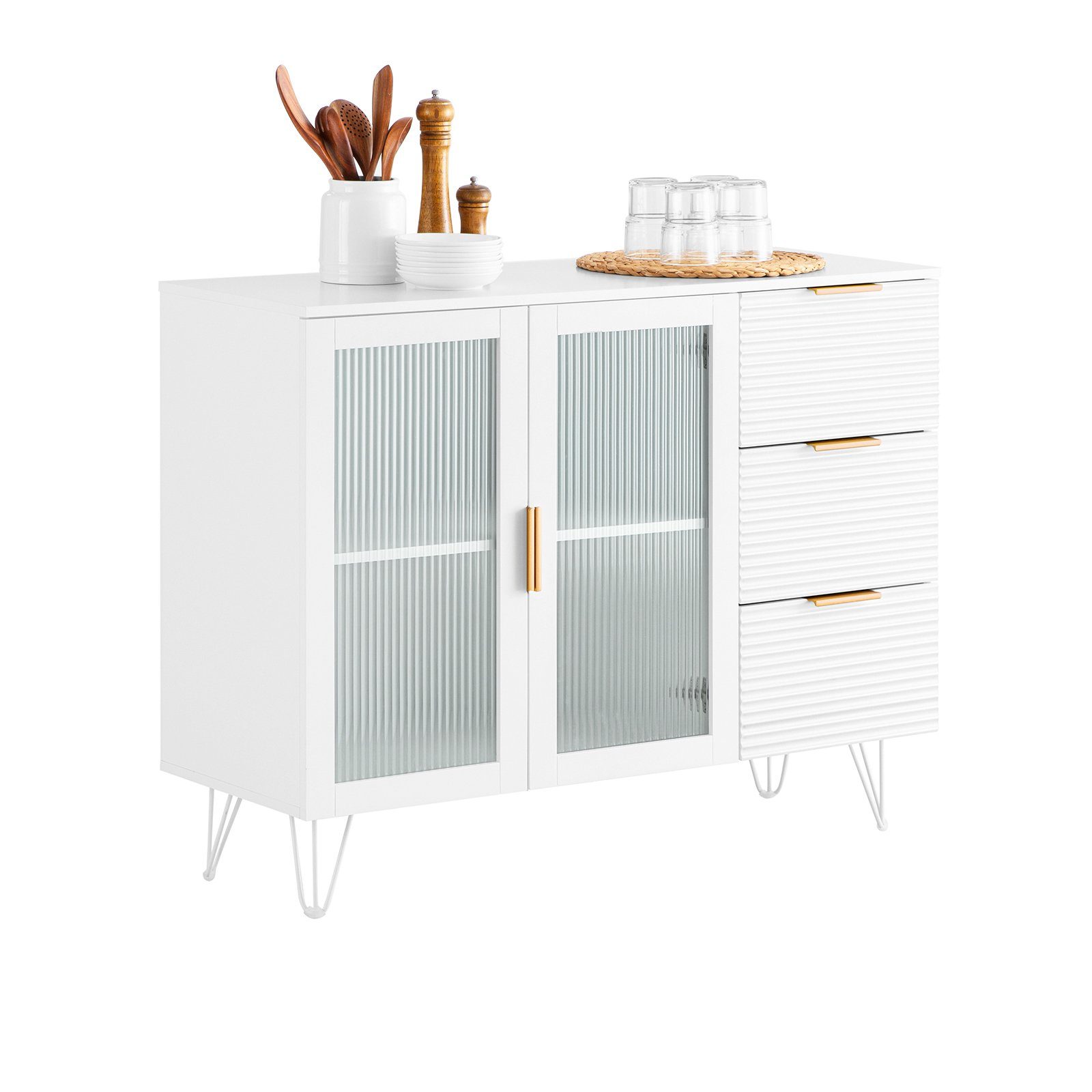 SoBuy Sideboard FSB86, Küchenschrank Kücheninsel Kommode Bartisch Buffet Badezimmerschrank