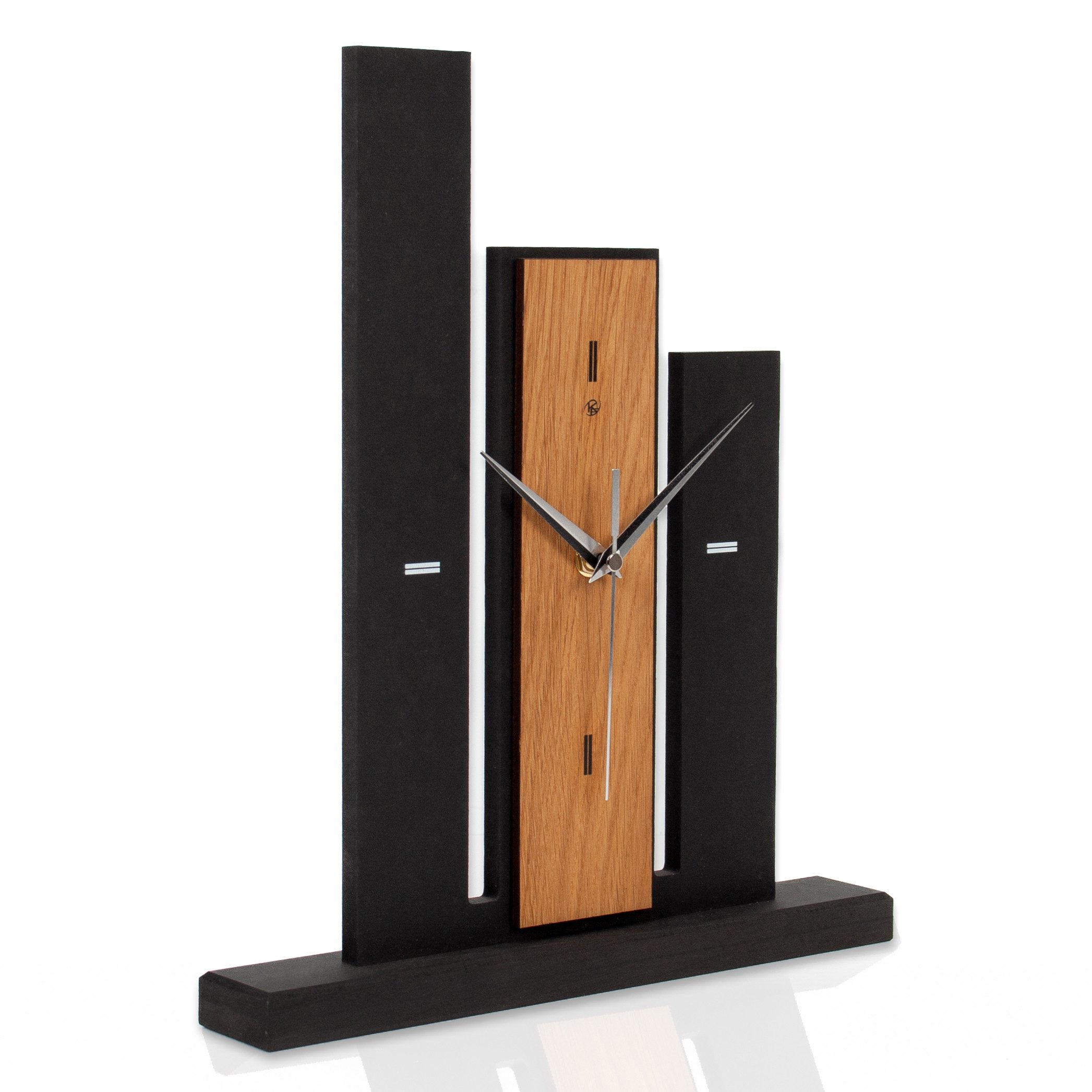 Kreative Feder Standuhr Standuhr „Stairs“ aus Holz schwarze Tisch-Uhr ohne günstig online kaufen