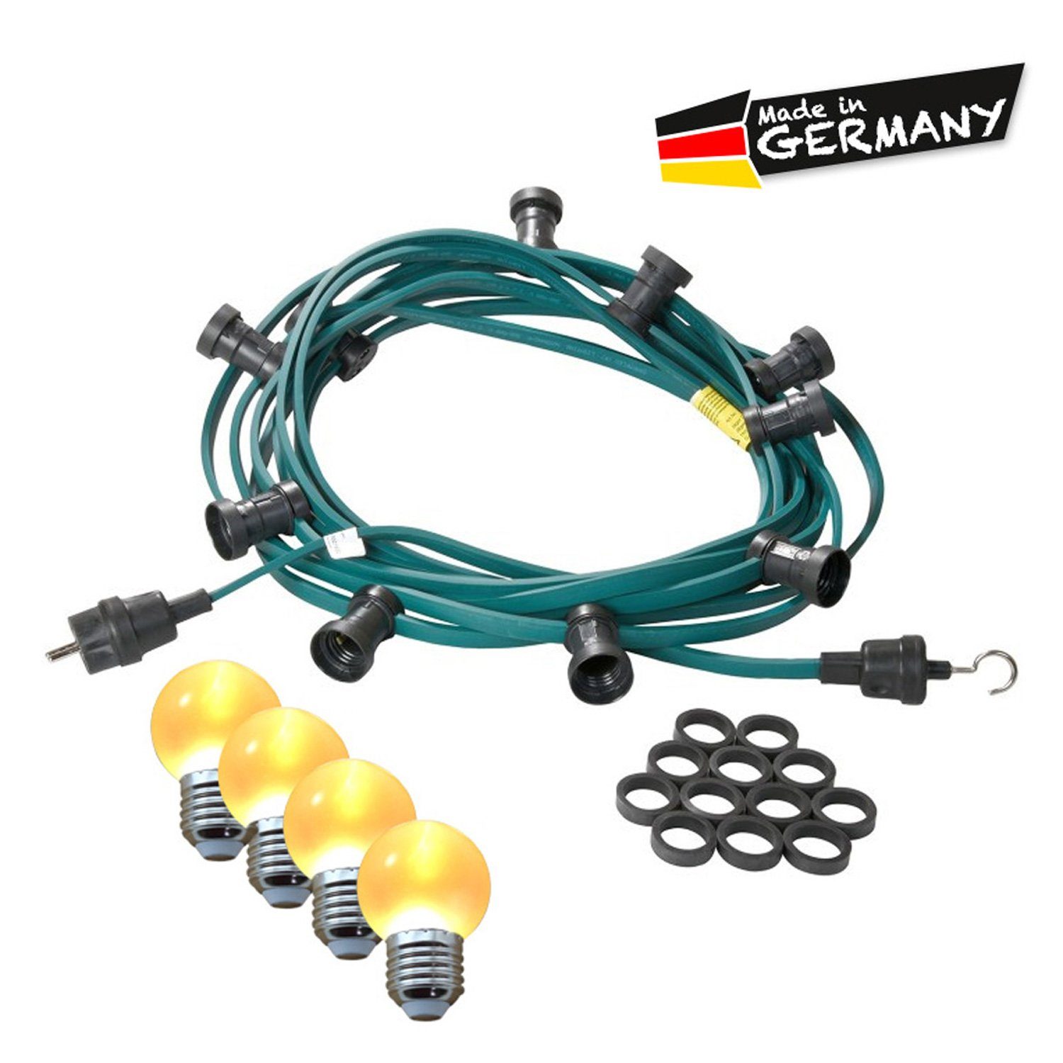 SPICELITE LED-Lichterkette Illu- Party Garten Außenlichterkette 20 ultra-warmweiße LED Kugeln 20m, 20-flammig