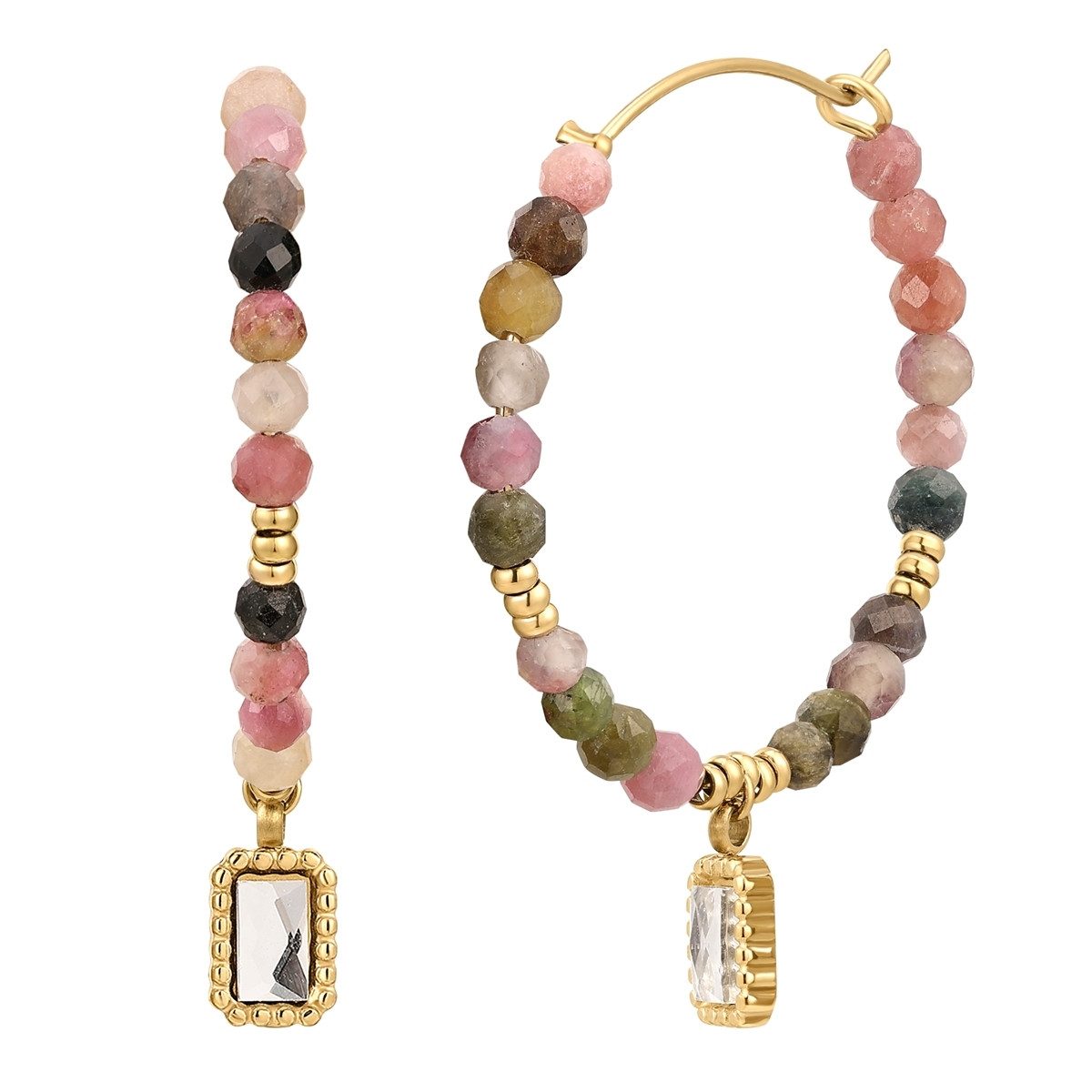 Eastside Paar Creolen gelbgold, Zirkonia günstig online kaufen