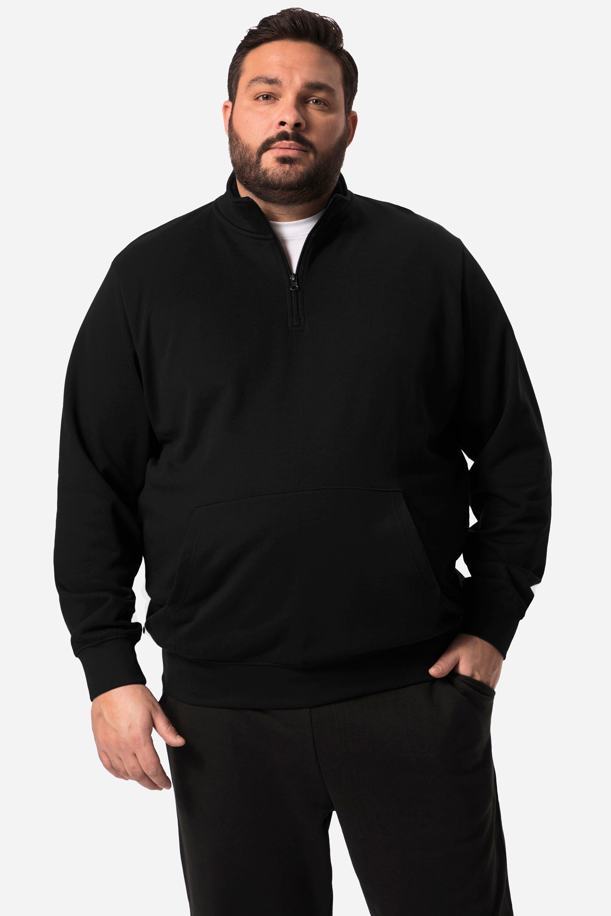 Men Plus Sweatshirt Sweat-Troyer Stehkragen Zipper