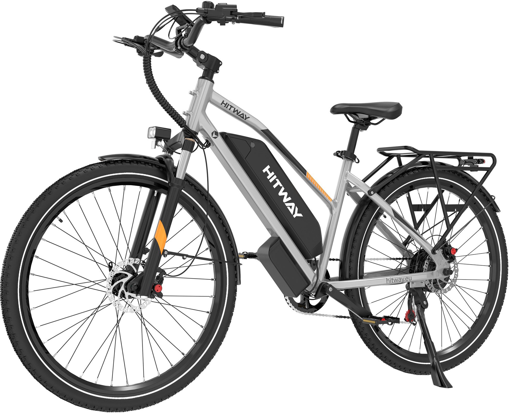 HITWAY E-Bike Cityrad 28 Zoll Elektrofahrrad 48V 16Ah Akku 70–120 km Reichweite mit NFC, 7 Gang shimano shimano Schaltwerk, Kettenschaltung, Heckmotor, 768 Wh, Pedelec E-Cityrad für Damen u. Herren mit APP NFC