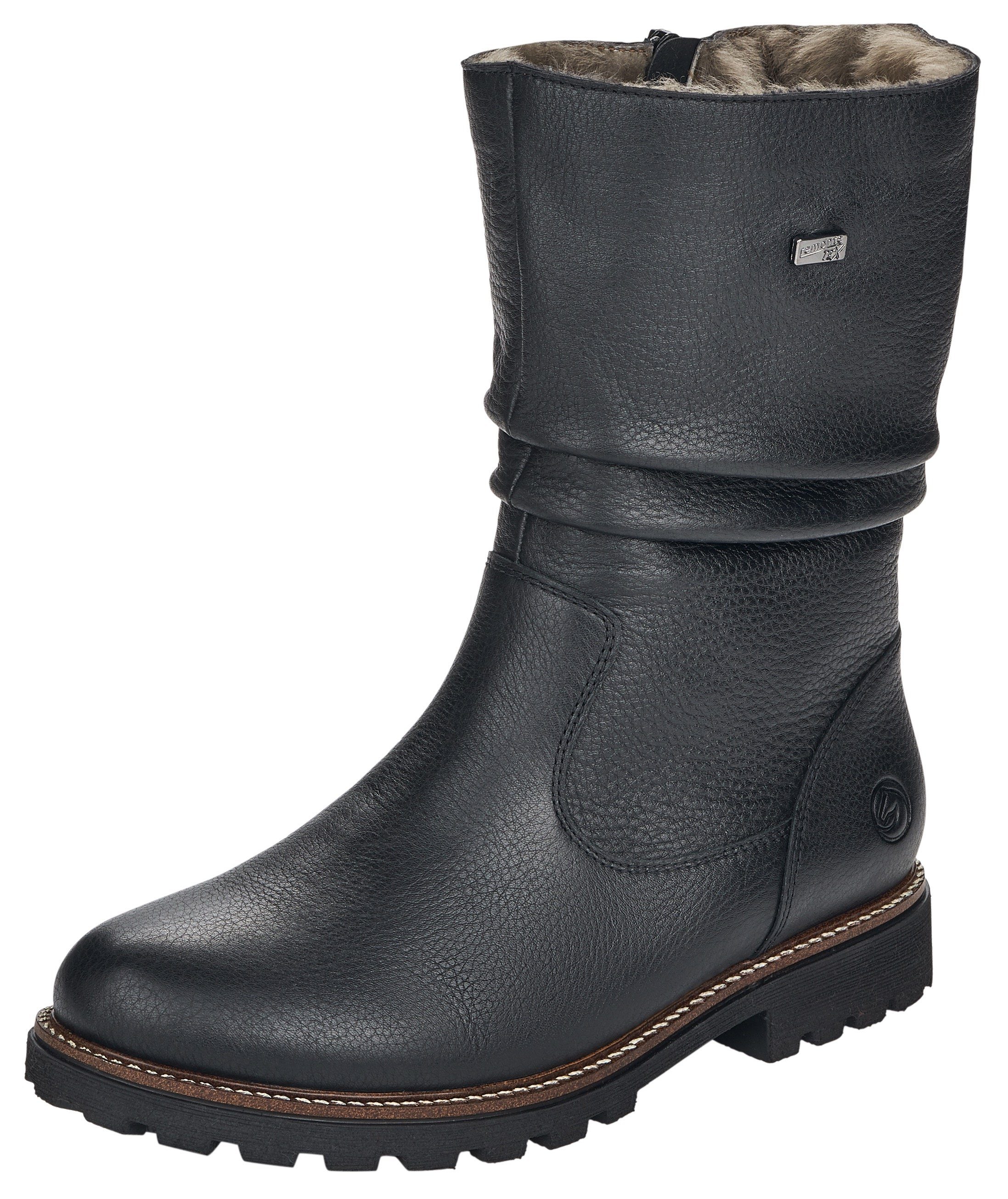 Remonte Winterstiefel, Blockabsatz, Winterboots mit Falten am slouchy Schaf günstig online kaufen