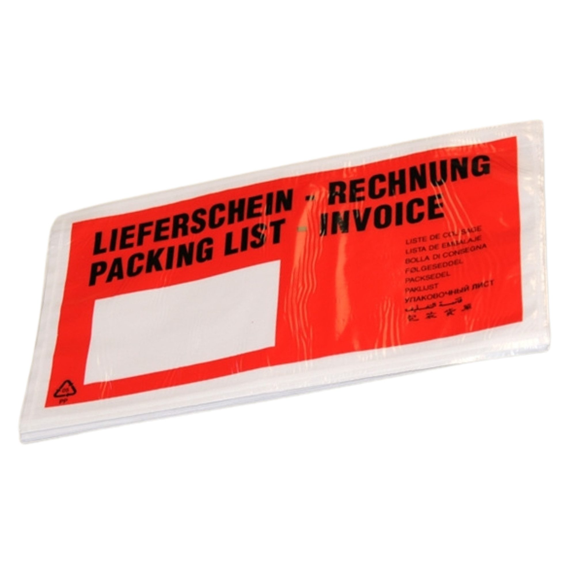 Packen24 GmbH Versandtasche Lieferscheintaschen DIN lang Lieferschein Rechnung Dokumententaschen