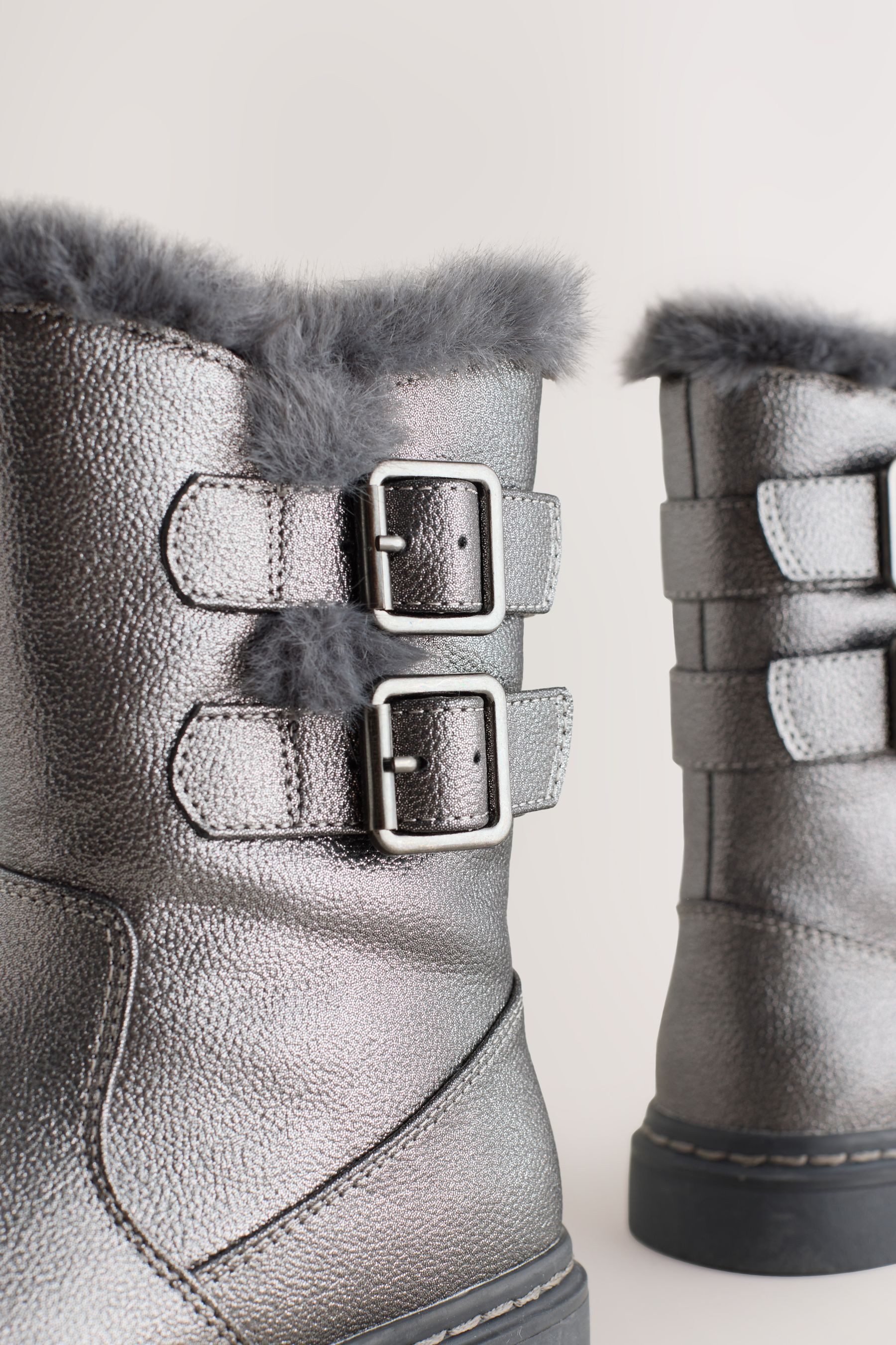 Next Schnallenstiefel mit Kunstfellfutter Stiefel (1-tlg)