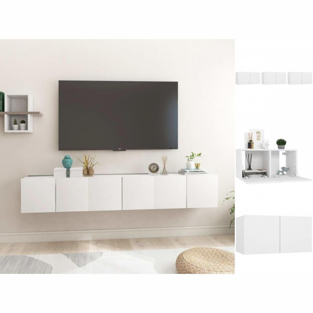 vidaXL TV-Schrank TV-Hängeschränke 3 Stk cm Weiß 60x30x30