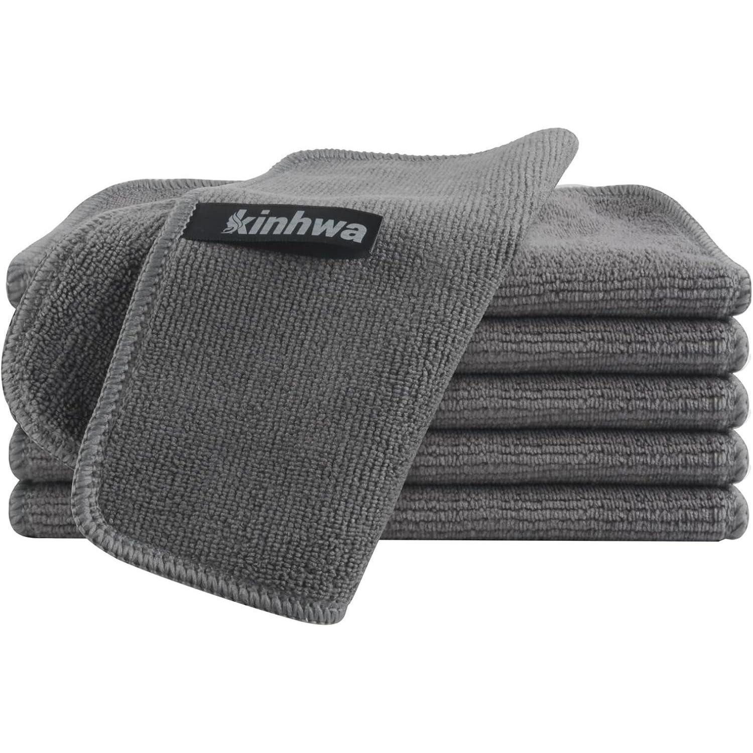 LuxusKollektion Mikrofasertücher Putzlappen Reinigungstücher Grau 20 x 20 cm 6pack Mikrofasertuch