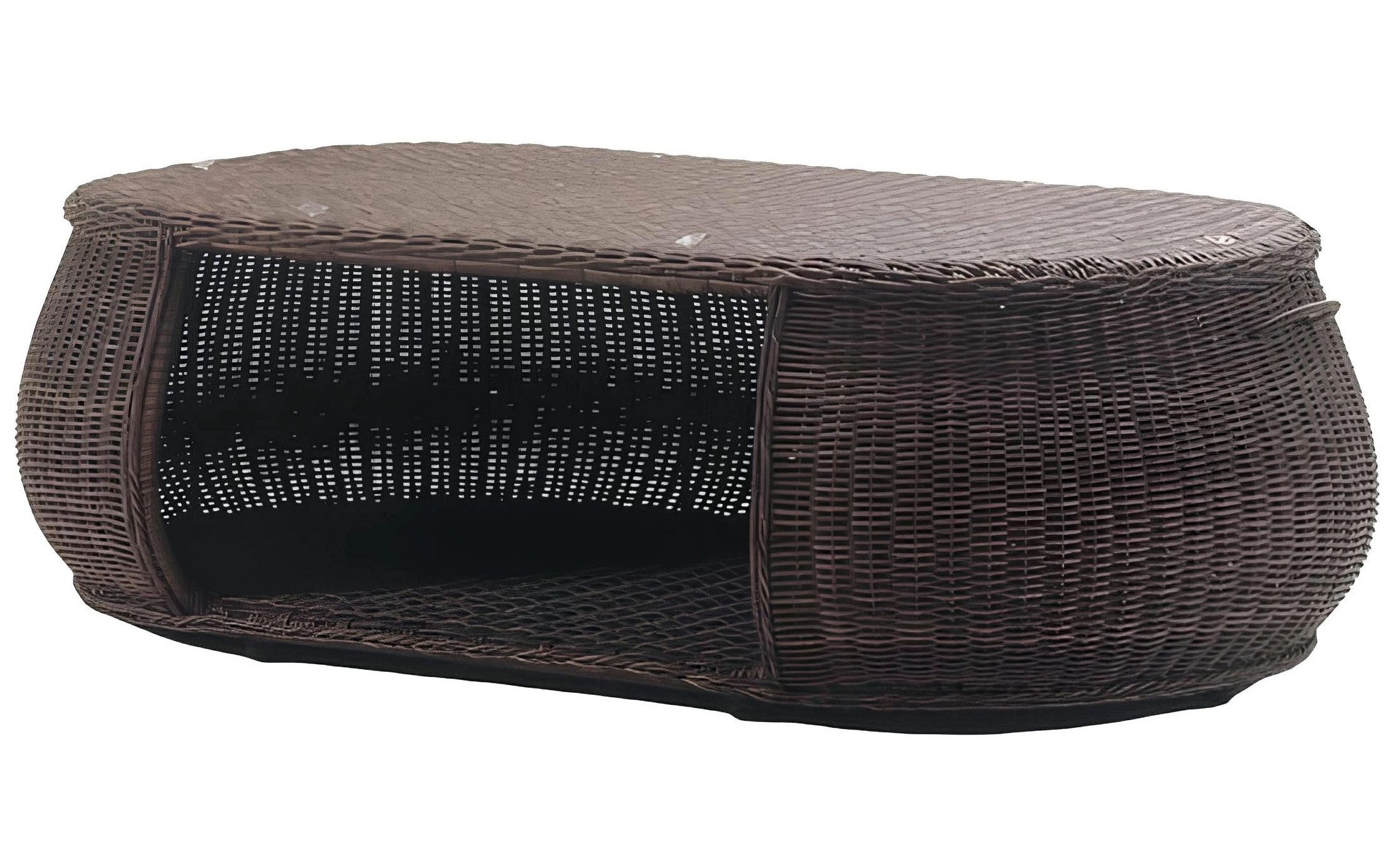 Xlmoebel Couchtisch Eleganter ovaler Beistelltisch in warmem Braun mit Stauraum (Couchtisch, Couchtisch), Hergestellt in Europa