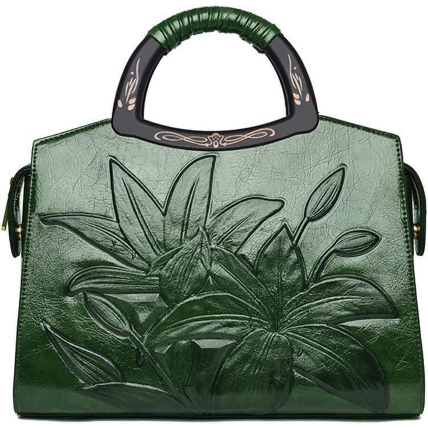 LuxusKollektion Handtasche Damen Handtasche Blumenprägung Henkeltasche Umhängetasche