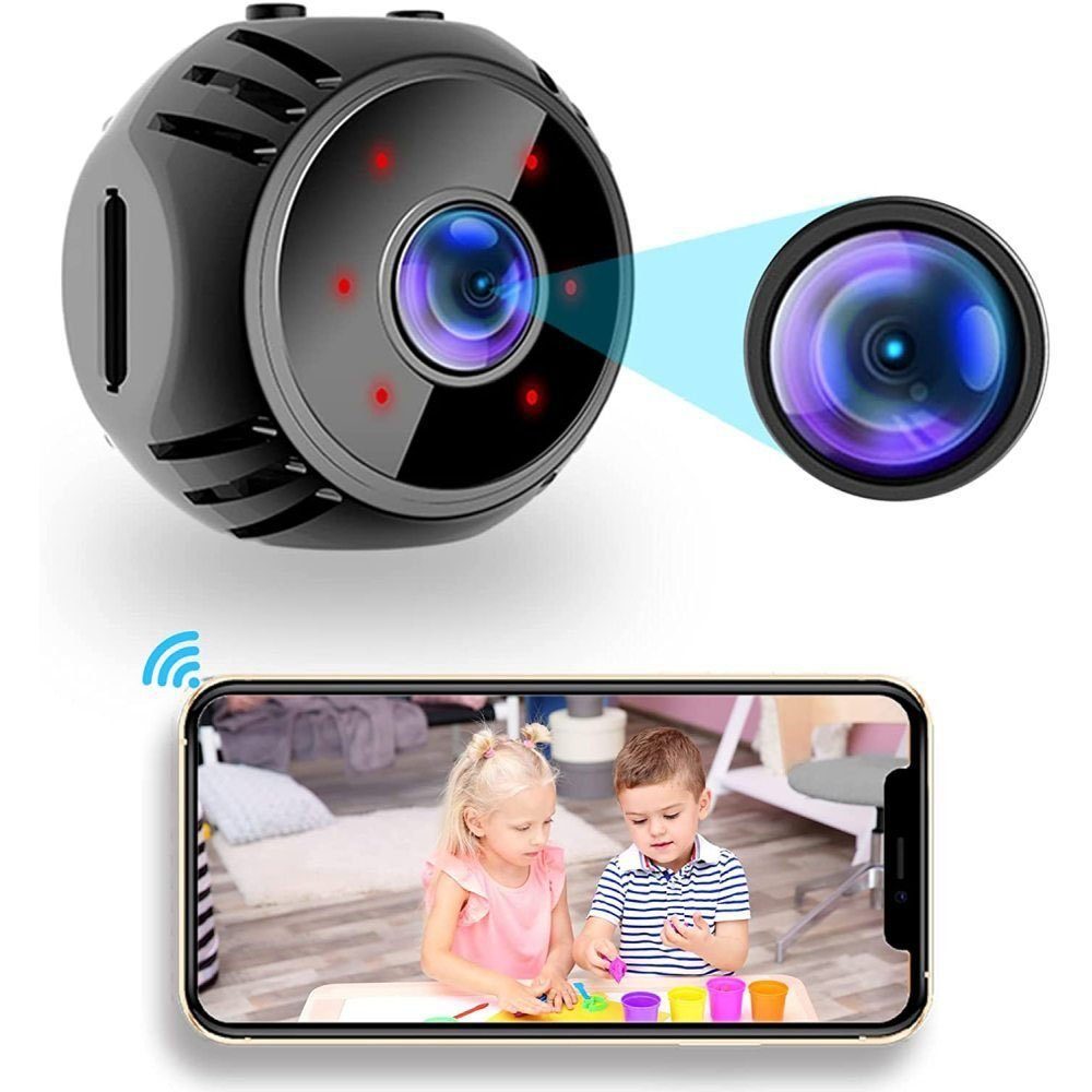 Jormftte »Mini Kamera Überwachungskamera, HD Wi-Fi Kleine Videokamera, WLAN  Tragbare Nanny Sicherheitskamera« IP-Überwachungskamera (inkl. 1pcs)