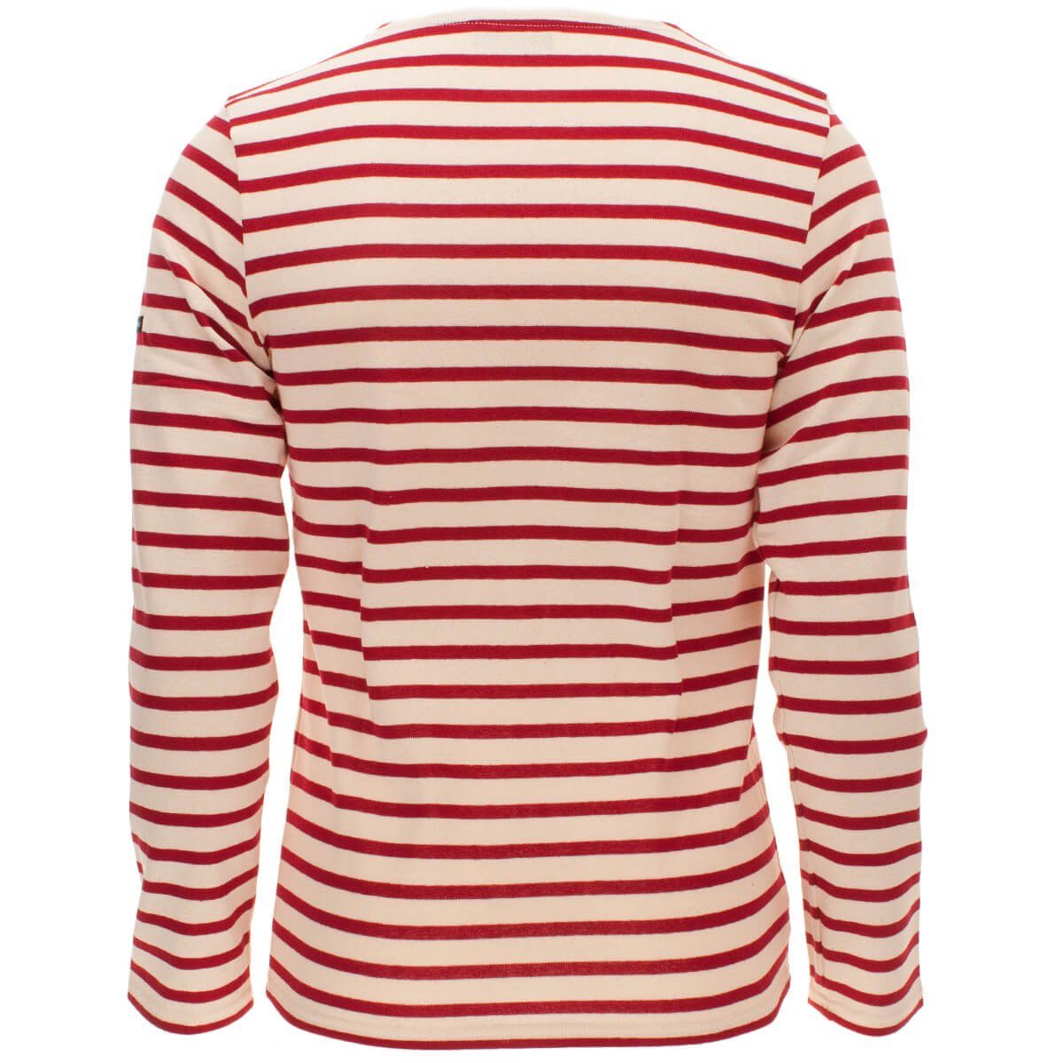 Shirt kardierter Baumwolle Modern aus Meridien Streifen Beige-Rot(OU) James Unisex 6870 mit Saint Langarmshirt