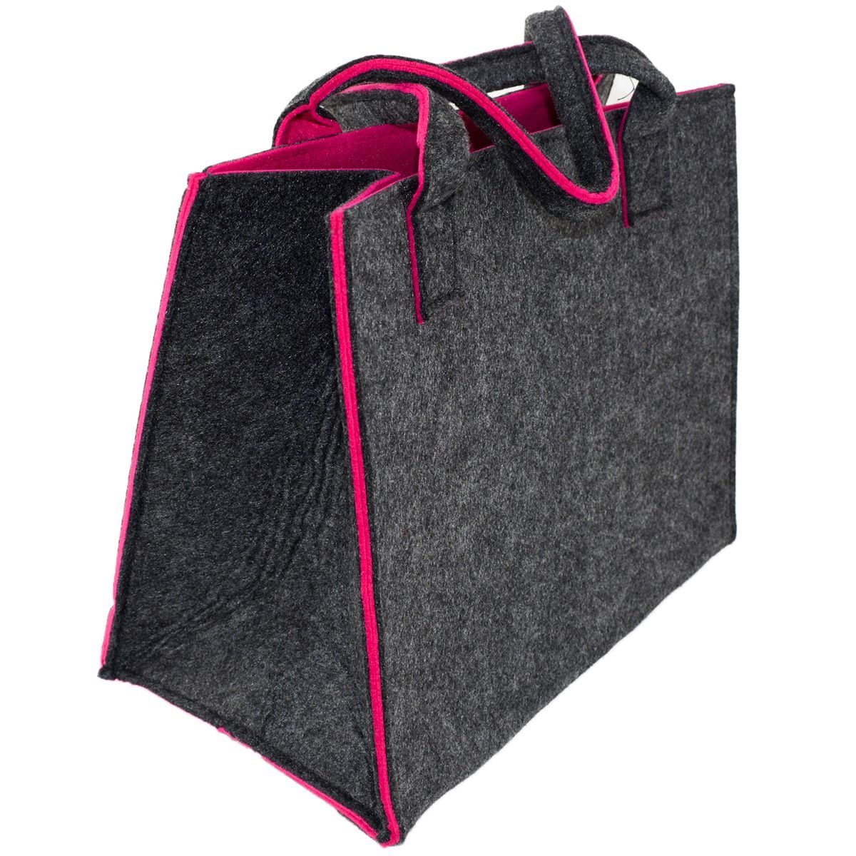 Tragetasche Pink Shop x ca.35 Marabellas Tragetasche Einkauftasche x 28cm Filz mit 20 Farbkontrast, faltbar