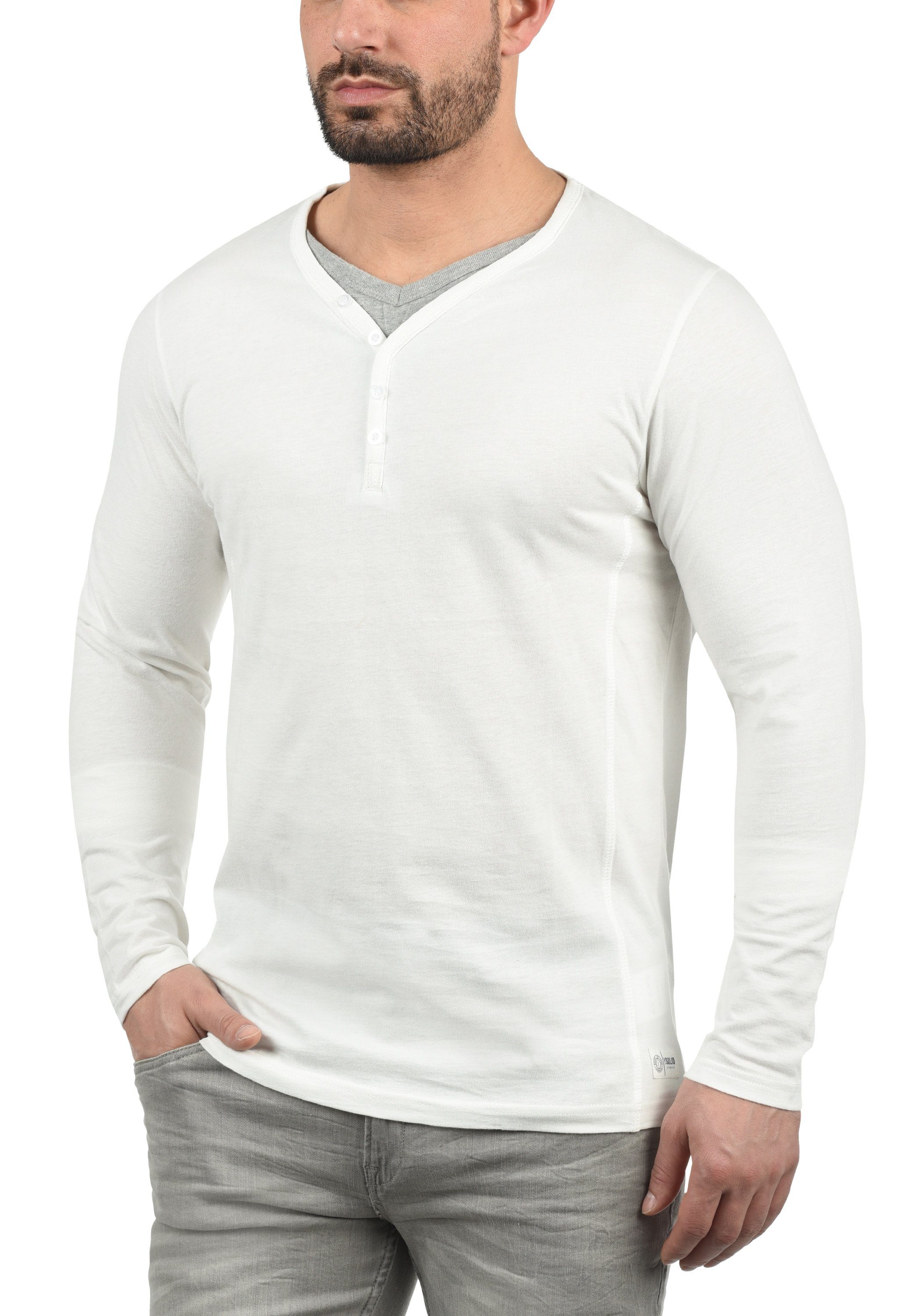 SDDoriano im !Solid Look White Off Longsleeve Double-Layer Langarmshirt (0104)