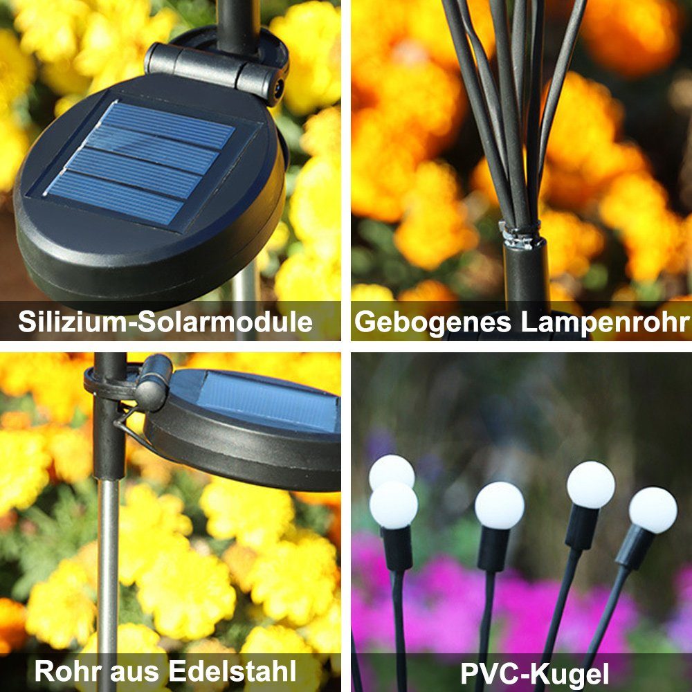 GelldG LED Solarleuchte Flexibilität hoher Gartenleuchten, Außenbeleuchtung, Schwinglicht