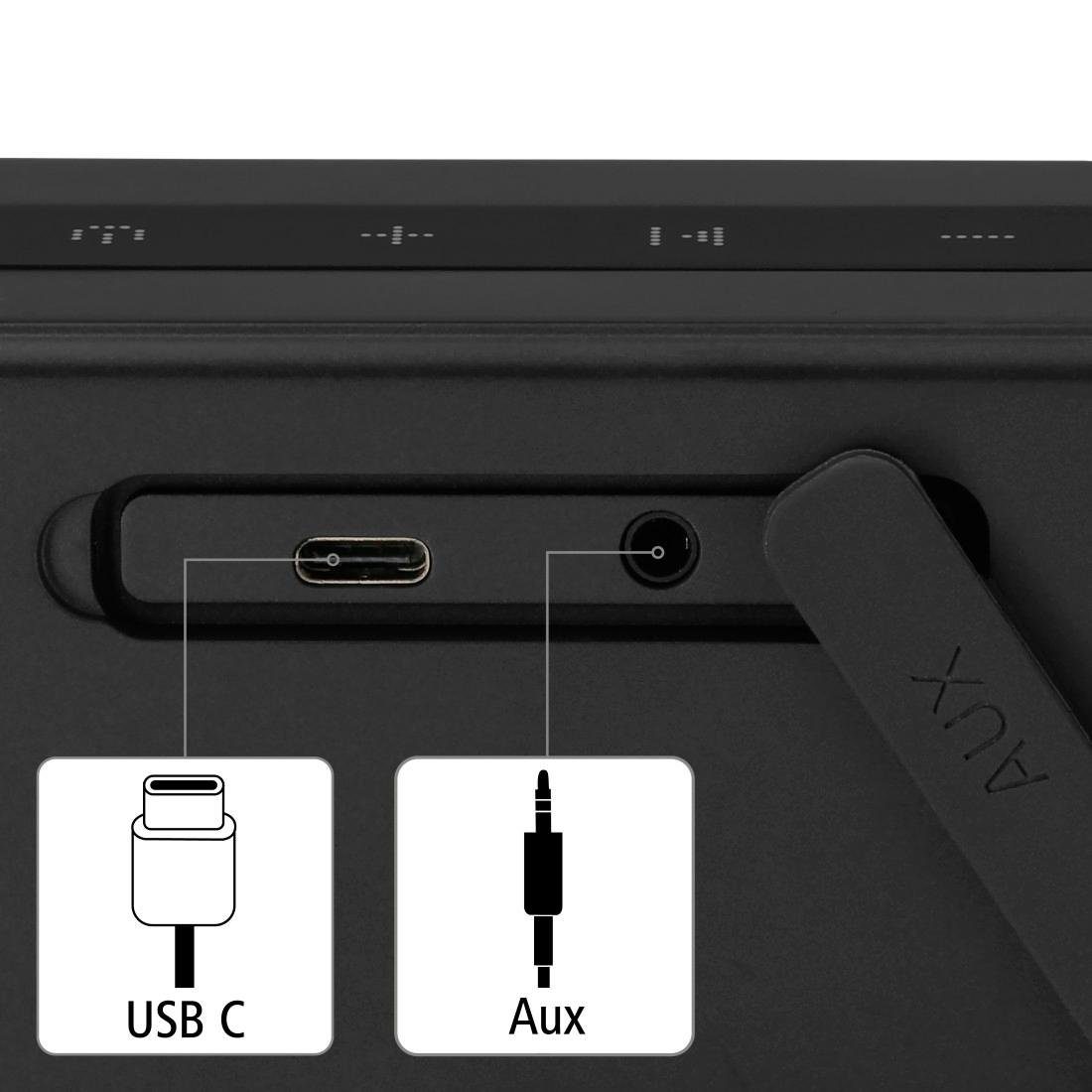 Hama Tragbare Bluetooth Box, IPX4 Bluetooth-Lautsprecher (Outdoor-Musikbox Karabiner) mit spritzwassergeschützt W, schwarz 8
