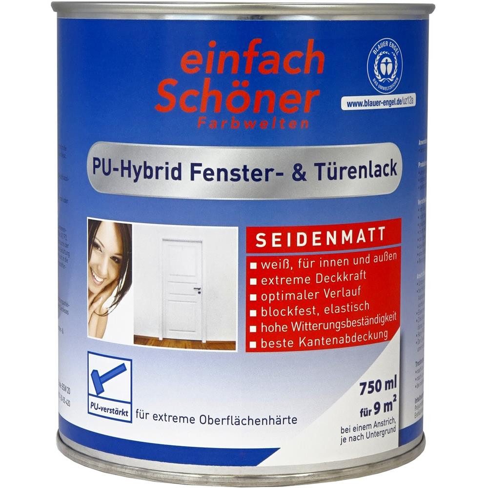 Wilckens Farben Tür- und Fensterlack einfach Schöner PU-Hybrid, seidenmatt, Weiß, 750 ml